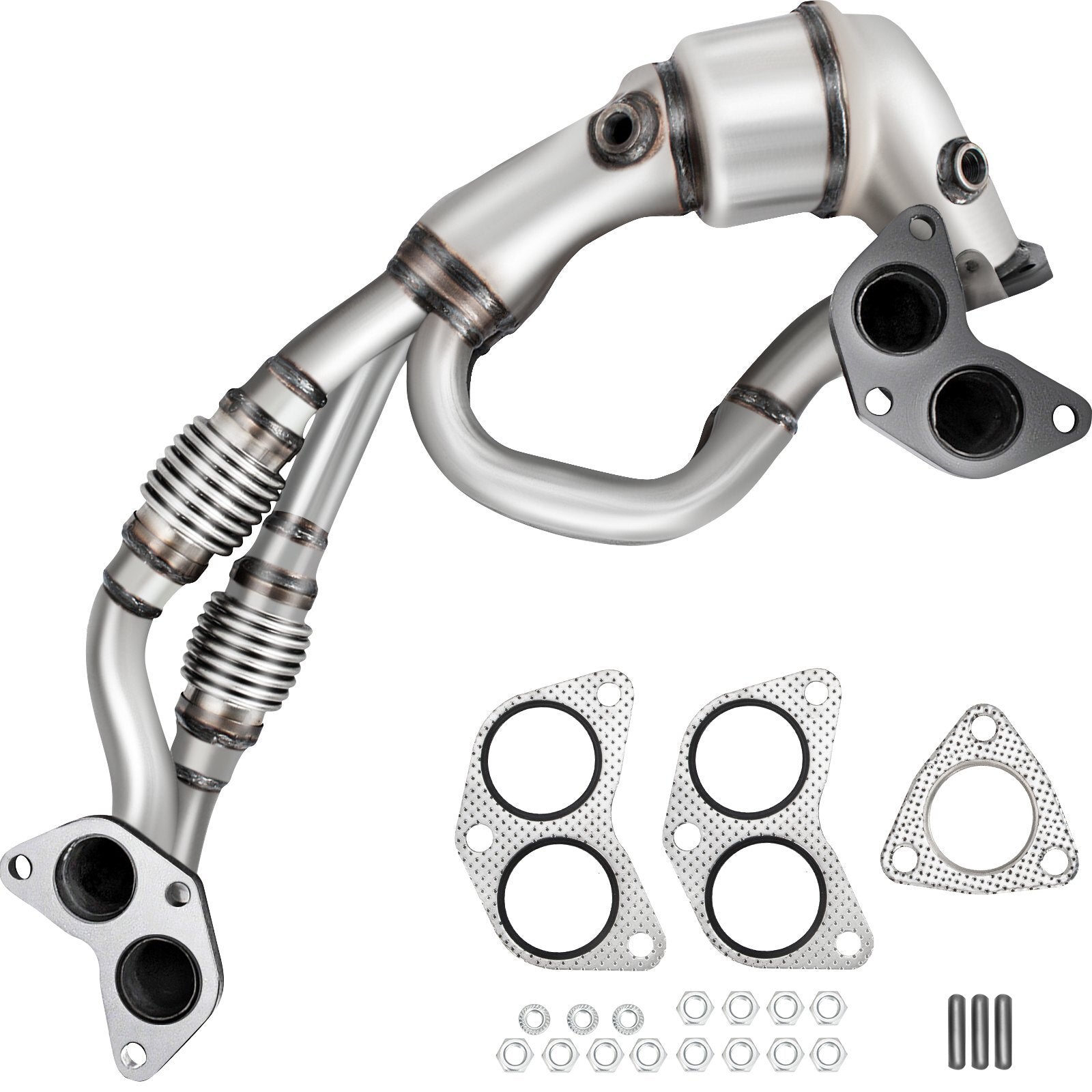 VEVOR Catalytic Converter Direct Fit Front Exhaust Manifold High Flow Catalytic Converter Compatible with Subaru Impreza, Legacy, Forester, Outback, 06-12, 4 Cyl 2.5L Except Turbo W/Gasket Kit - Premium Catalytic Converter from VEVOR - Just $163.79! Shop now at Rapidvehicles