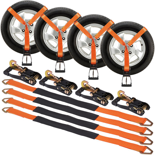 VEVOR Ratchet Tie Down Straps Kit, 2" x 120" Tire Straps, 5512 - Premium Tow Strap from VEVOR - Just $82.64! Shop now at Rapidvehicles