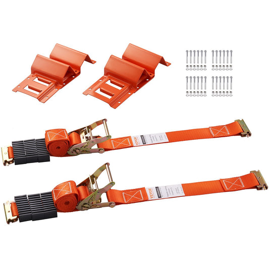 VEVOR Wheel Chock Tie Down Kit, 2" x 96" Tie Down Strap Kit, - Premium Tow Strap from VEVOR - Just $65.99! Shop now at Rapidvehicles