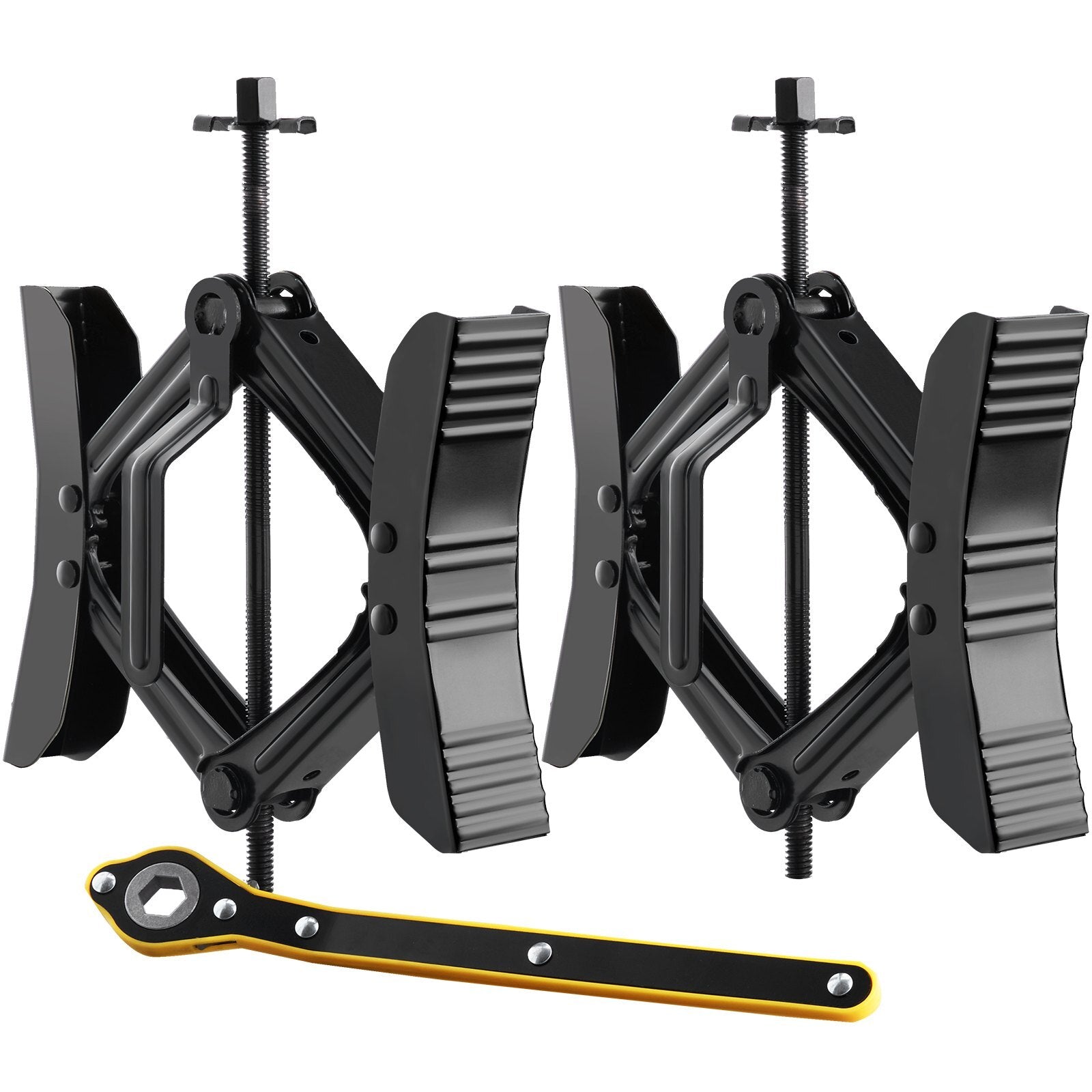 VEVOR Camper Wheel Chock Stabilizer, Heavy Duty H-shaped RV Tire Locking Chock, Built-in Wrench Fit for 3.5" to 12" Tire Space, 2 Sets of Camper Wheel Chocks with Ratchet Wrench for RV Travel Trailer - Premium Wheel Chock Stabilizer from VEVOR - Just $67.93! Shop now at Rapidvehicles