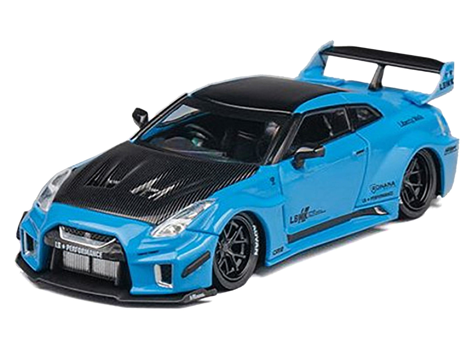 Nissan 35GT-RR "LB-Silhouette Works GT" RHD (Right Hand Drive) Blue with Carbon Hood and Black Top with Extra Wheels 1/64 Diecast Model Car by CM Models - Premium Nissan Models from CM Models - Just $48.53! Shop now at Rapidvehicles