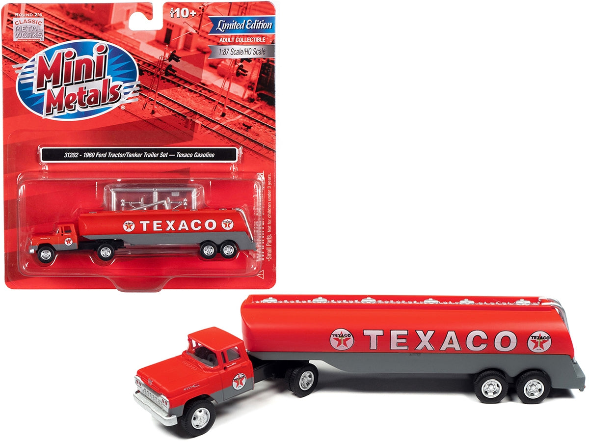 1960 Ford Tanker Truck Red and Gray "Texaco" 1/87 (HO) Scale Model by Classic Metal Works - Premium Texaco Models from Classic Metal Works - Just $47.01! Shop now at Rapidvehicles