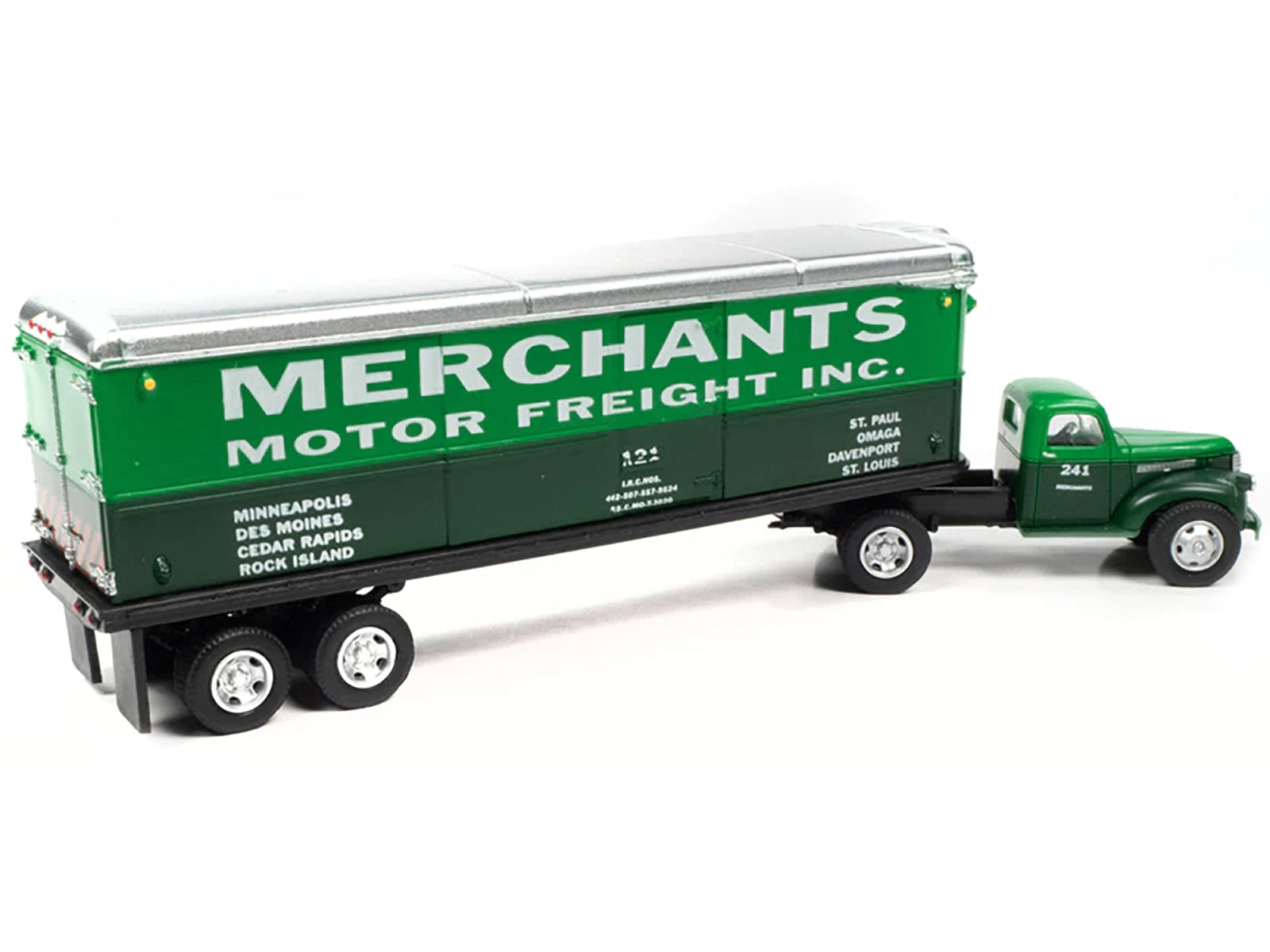 1941-1946 Chevrolet Truck and Trailer Set "Merchants Motor Freight Inc." Green and Dark Green 1/87 (HO) Scale Model by Classic Metal Works - Premium Chevrolet Models from Classic Metal Works - Just $47.01! Shop now at Rapidvehicles