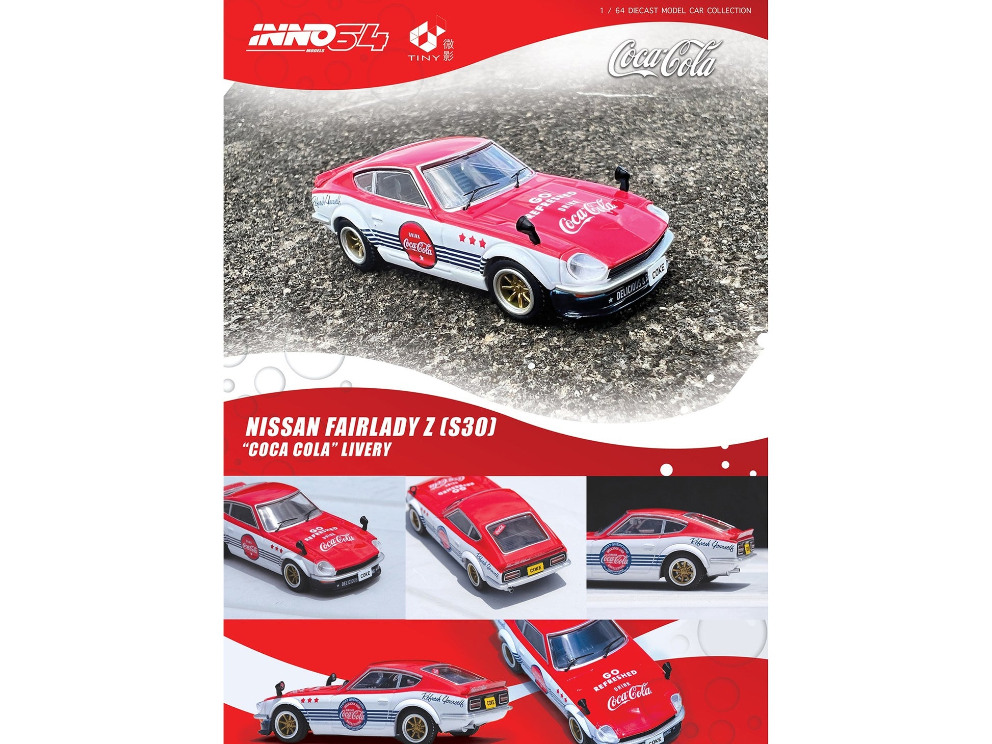 Nissan Fairlady Z (S30) RHD (Right Hand Drive) Red and White with - Premium Nissan Models from Inno Models - Just $39.59! Shop now at Rapidvehicles