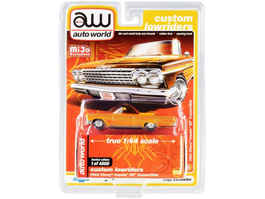 1962 Chevrolet Impala SS Convertible Yellow with Graphics "Custom - Premium Chevrolet Models from Autoworld - Just $31.53! Shop now at Rapidvehicles