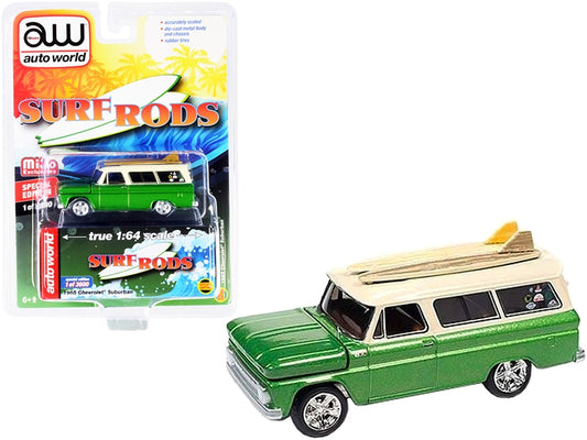 1965 Chevrolet Suburban Green Metallic and Cream with Two - Premium Chevrolet Models from Autoworld - Just $36.89! Shop now at Rapidvehicles