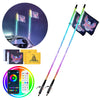 VEVOR 2 PCS 3 FT Whip Light, APP & RF Remote Control Led Whip Light, Waterproof 360? Spiral RGB Chasing Lighted Whips with 4 Flags, for UTVs, ATVs, Motorcycles, RZR, Can-am, Trucks, Off-road, Go-karts - Premium Whip Lights from VEVOR - Just $93.79! Shop now at Rapidvehicles