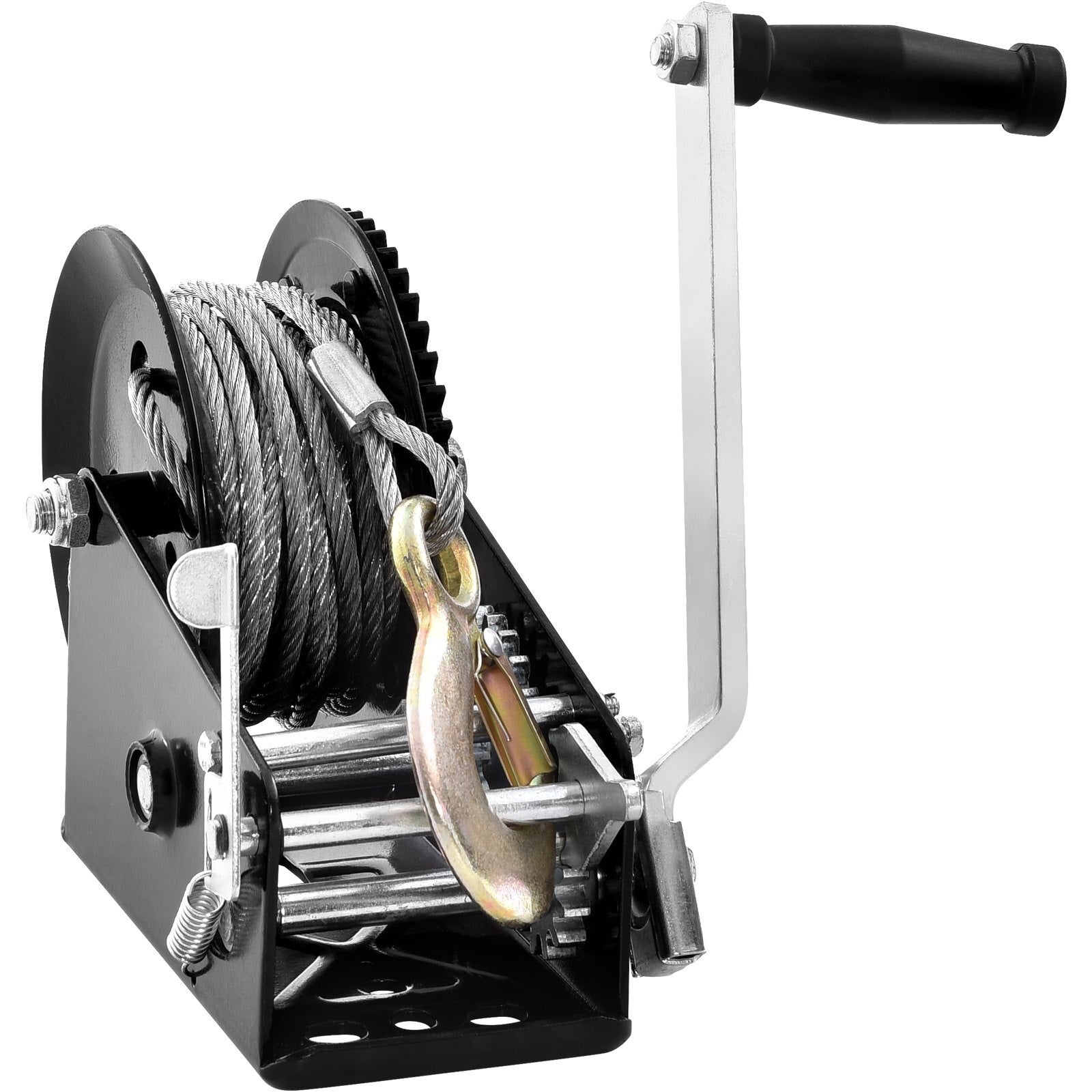 VEVOR Hand Winch, 3500 lbs Pulling Capacity, Boat Trailer Winch Heavy Duty Rope Crank with 33 ft Steel Wire Cable and Two-Way Ratchet, Manual Operated Hand Crank Winch for Trailer, Boat or ATV Towing - Premium Hand Winch from VEVOR - Just $64.91! Shop now at Rapidvehicles