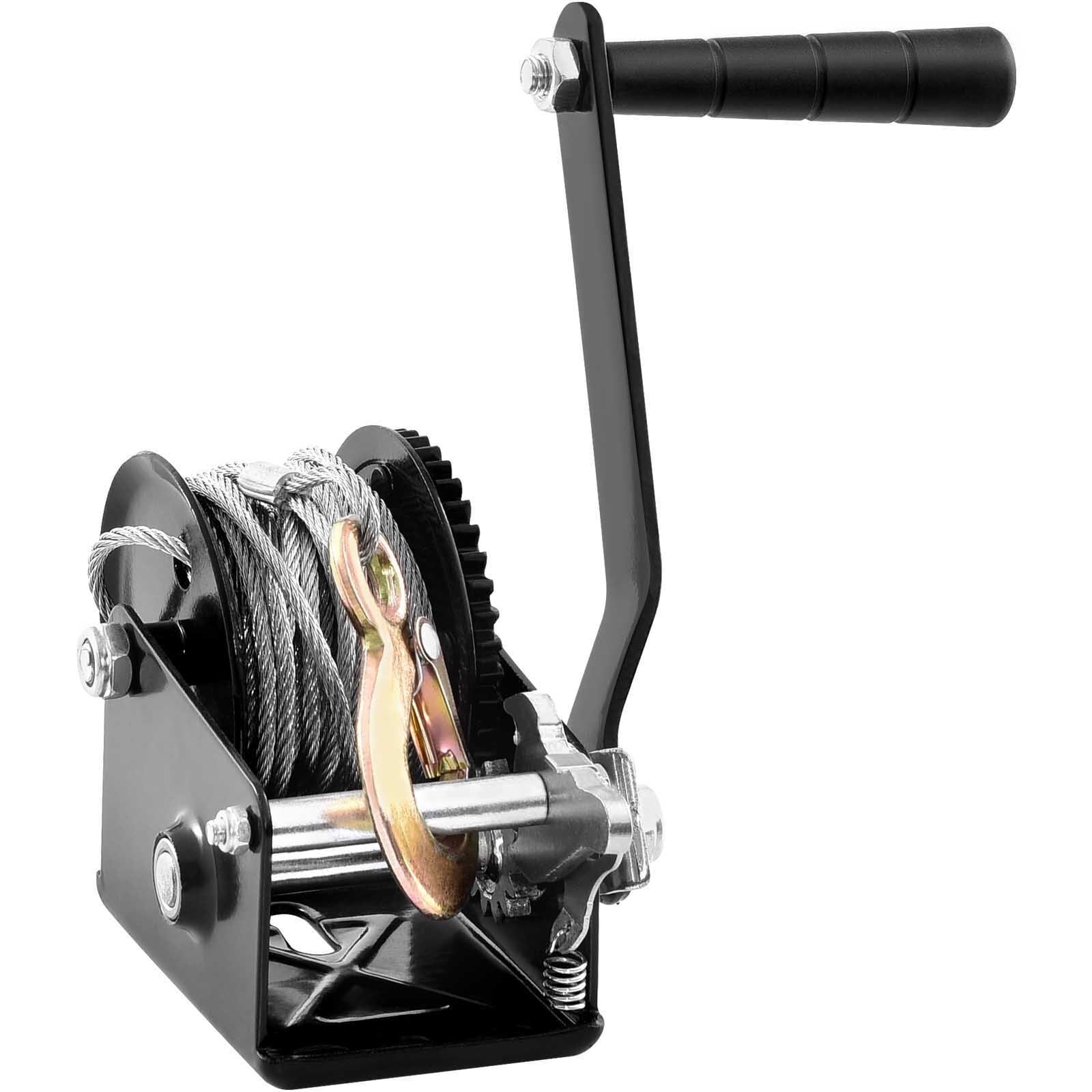 VEVOR Hand Winch, 800 lbs Pulling Capacity, Boat Trailer Winch Heavy Duty Rope Crank with 33 ft Steel Wire Cable and Two-Way Ratchet, Manual Operated Hand Crank Winch for Trailer, Boat or ATV Towing - Premium Hand Winch from VEVOR - Just $48.30! Shop now at Rapidvehicles