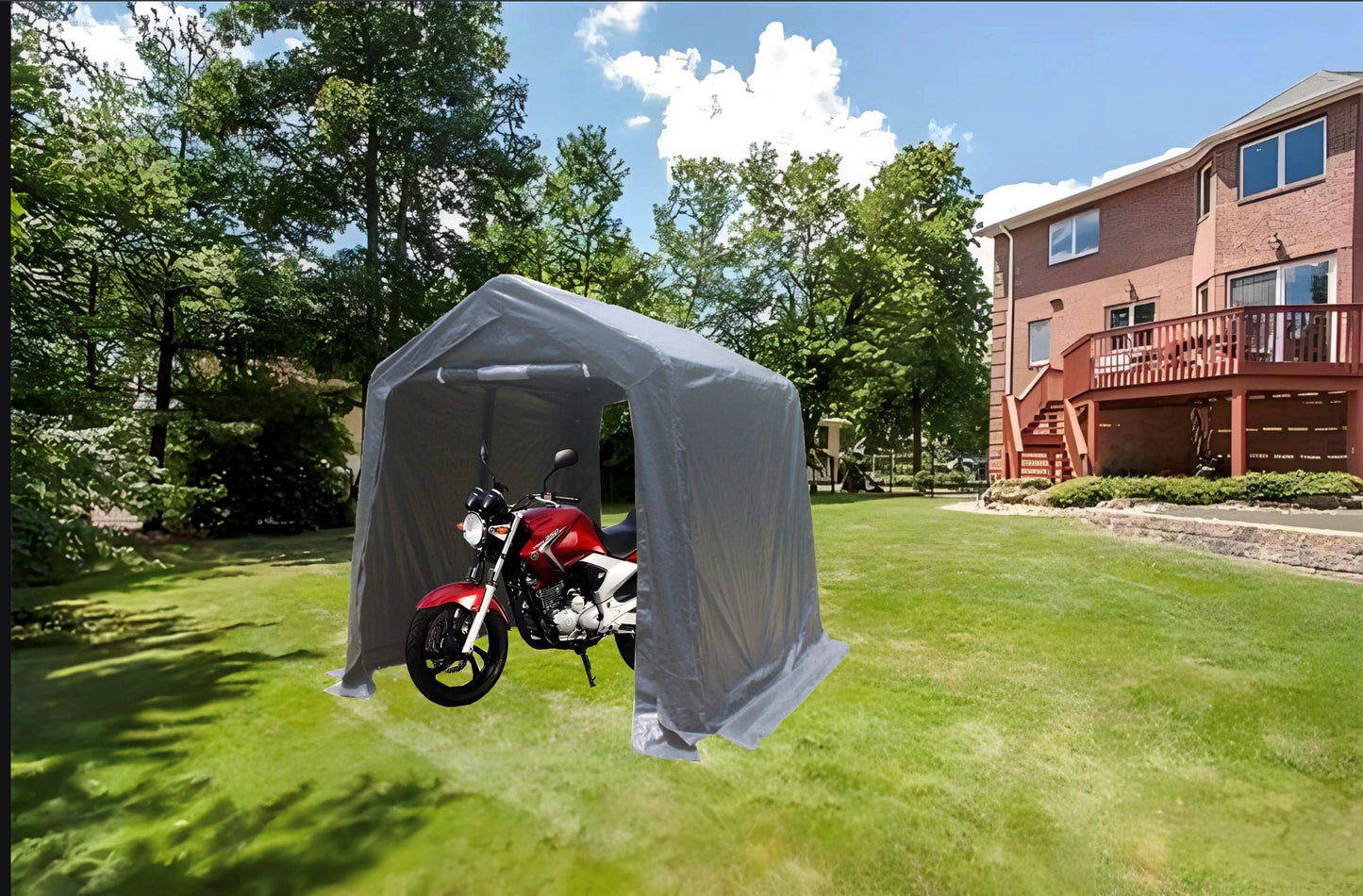 7x12 ft Outdoor Gazebo Portable Storage Shelter Shed with 2 Roll - Premium Carports from Rapidvehicles - Just $254.99! Shop now at Rapidvehicles