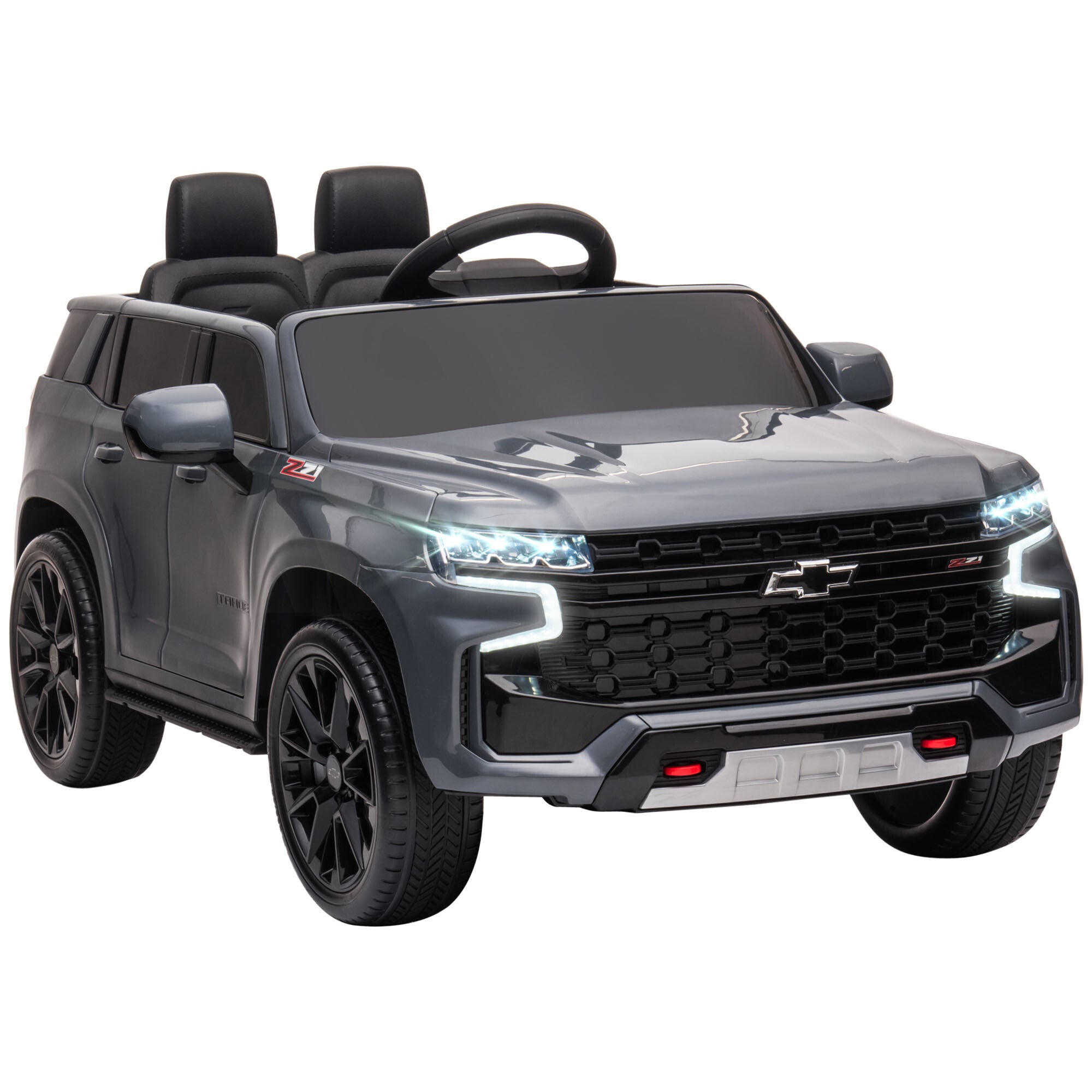 Aosom Chevrolet TAHOE Licensed Kids Ride on Car, 12V Battery Powered Kids Electric Car with Remote Control, Music, Lights, Horn, Suspension for 3-6 Years Old, Gray - Premium Kids' Bikes from Rapidvehicles - Just $292.91! Shop now at Rapidvehicles