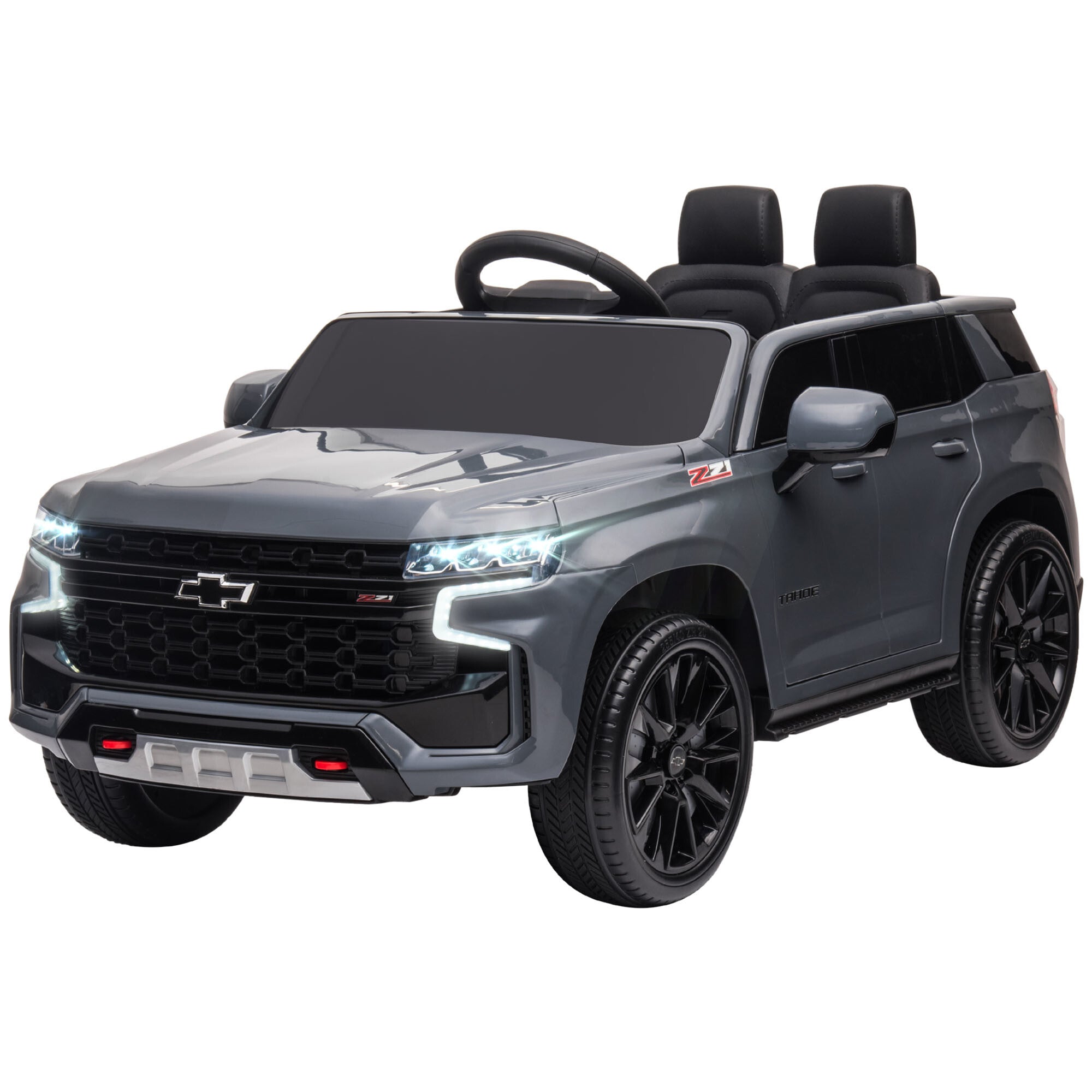 Aosom Chevrolet TAHOE Licensed Kids Ride on Car, 12V Battery Powered Kids Electric Car with Remote Control, Music, Lights, Horn, Suspension for 3-6 Years Old, Gray - Premium Kids' Bikes from Rapidvehicles - Just $292.91! Shop now at Rapidvehicles