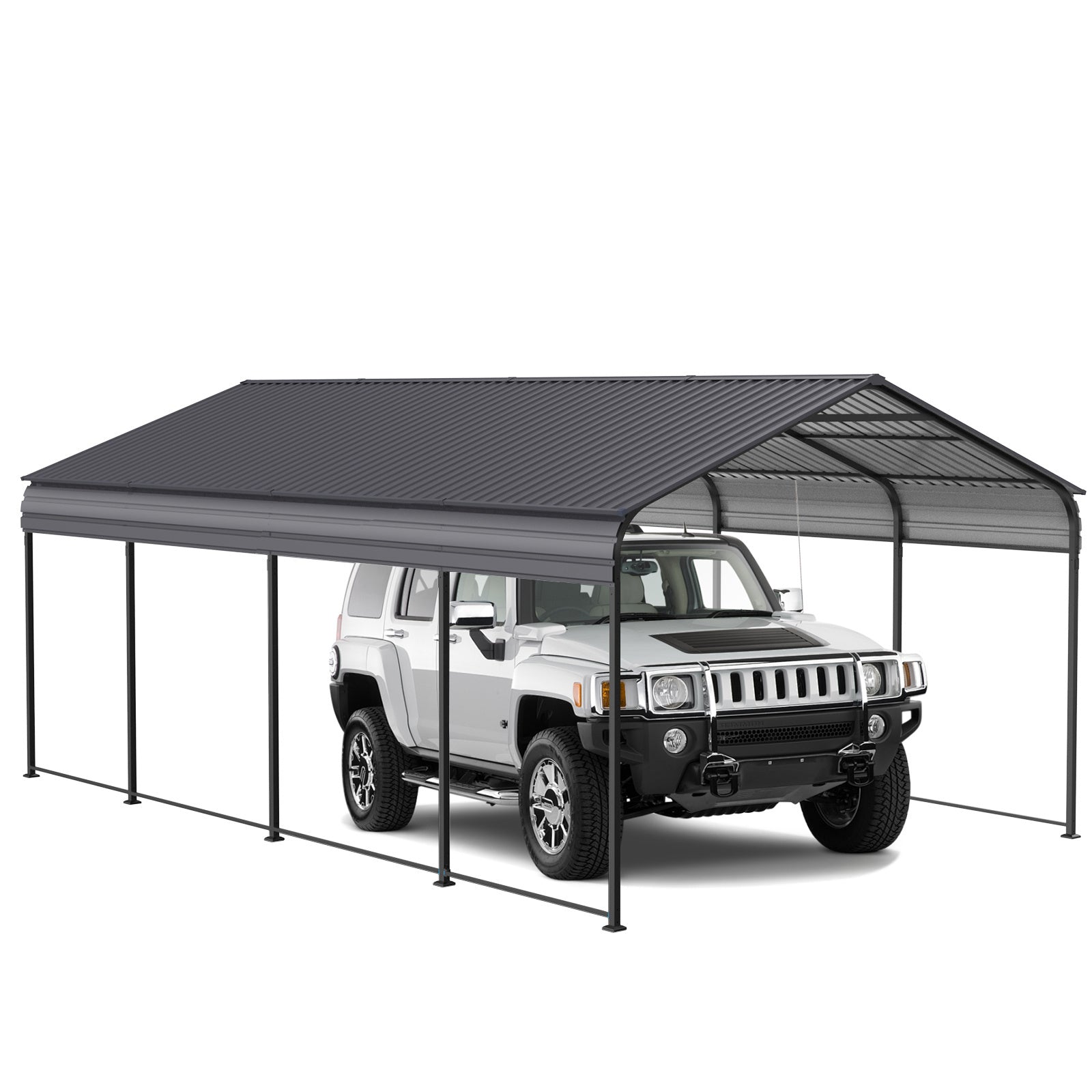 VIDEO offerMetal Carport 12 ?20 FT Heavy Duty with Galvanized Steel Roof, Metal Garage Canopy with Galvanized Steel Roof & Frame, Car Tent Outdoor Storage Shed for Car, Boats and Truck, Gray - Premium Carports from Rapidvehicles - Just $935.93! Shop now at Rapidvehicles