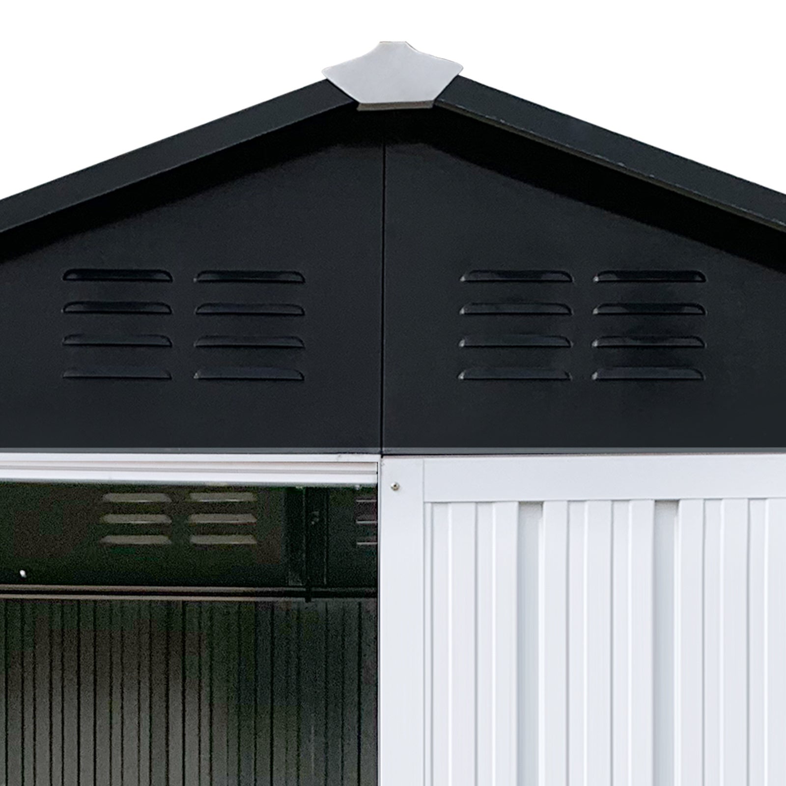 Outdoor storage sheds 4FTx6FT Apex roof White+Black - Premium Carports from Rapidvehicles - Just $273.06! Shop now at Rapidvehicles