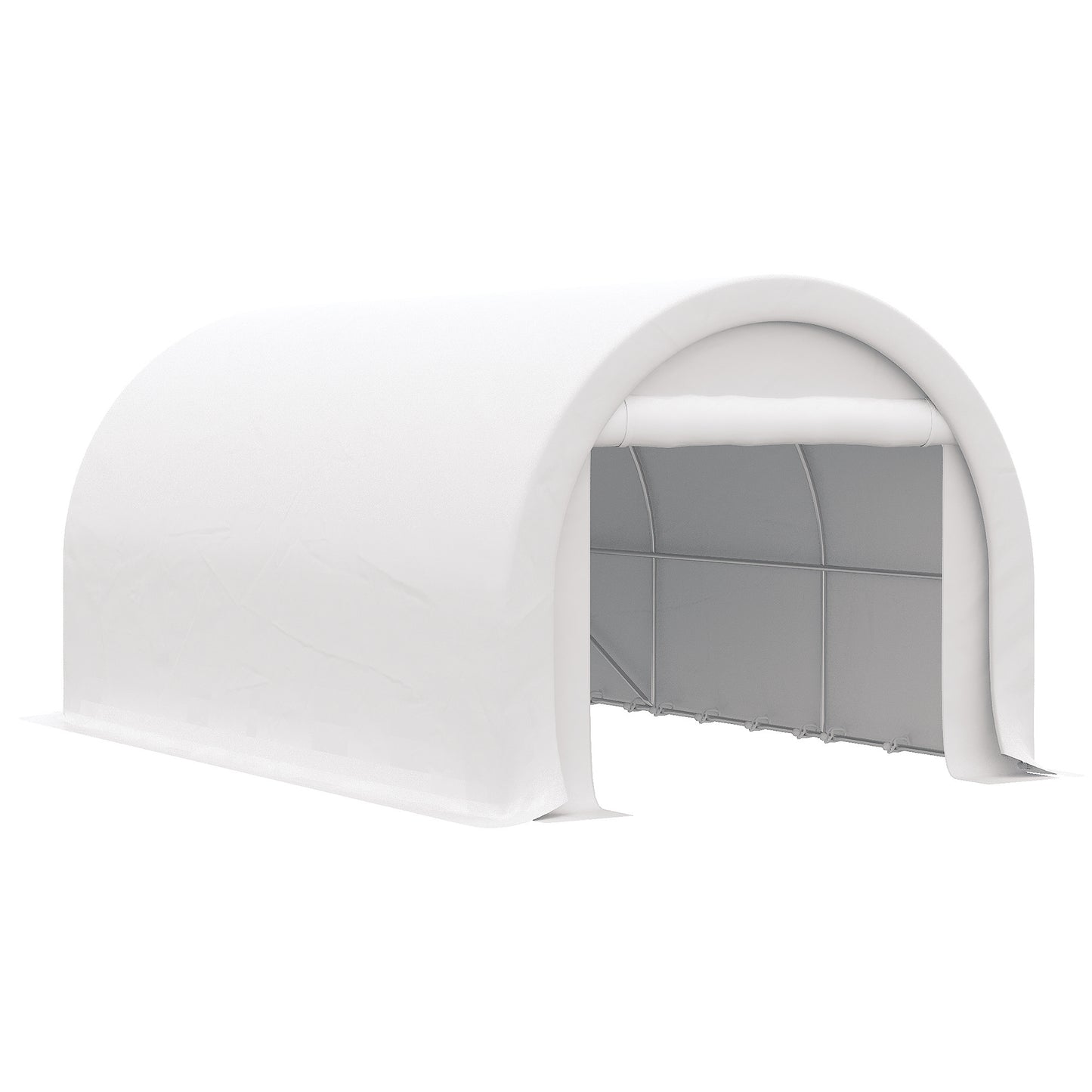 Outsunny 10' x 16' Carport, Heavy Duty Portable Garage Storage Tent with Large Zippered Door, Anti-UV PE Canopy Cover for Car, Truck, Boat, Motorcycle, Bike, Garden Tools, Outdoor Work, White - Premium Carports from Rapidvehicles - Just $354.26! Shop now at Rapidvehicles