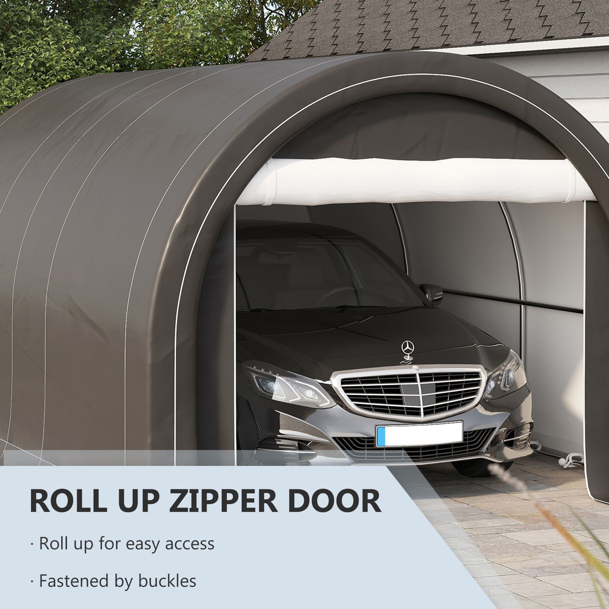 Outsunny 10' x 16' Carport, Heavy Duty Portable Garage Storage - Premium Carports from Rapidvehicles - Just $428.47! Shop now at Rapidvehicles