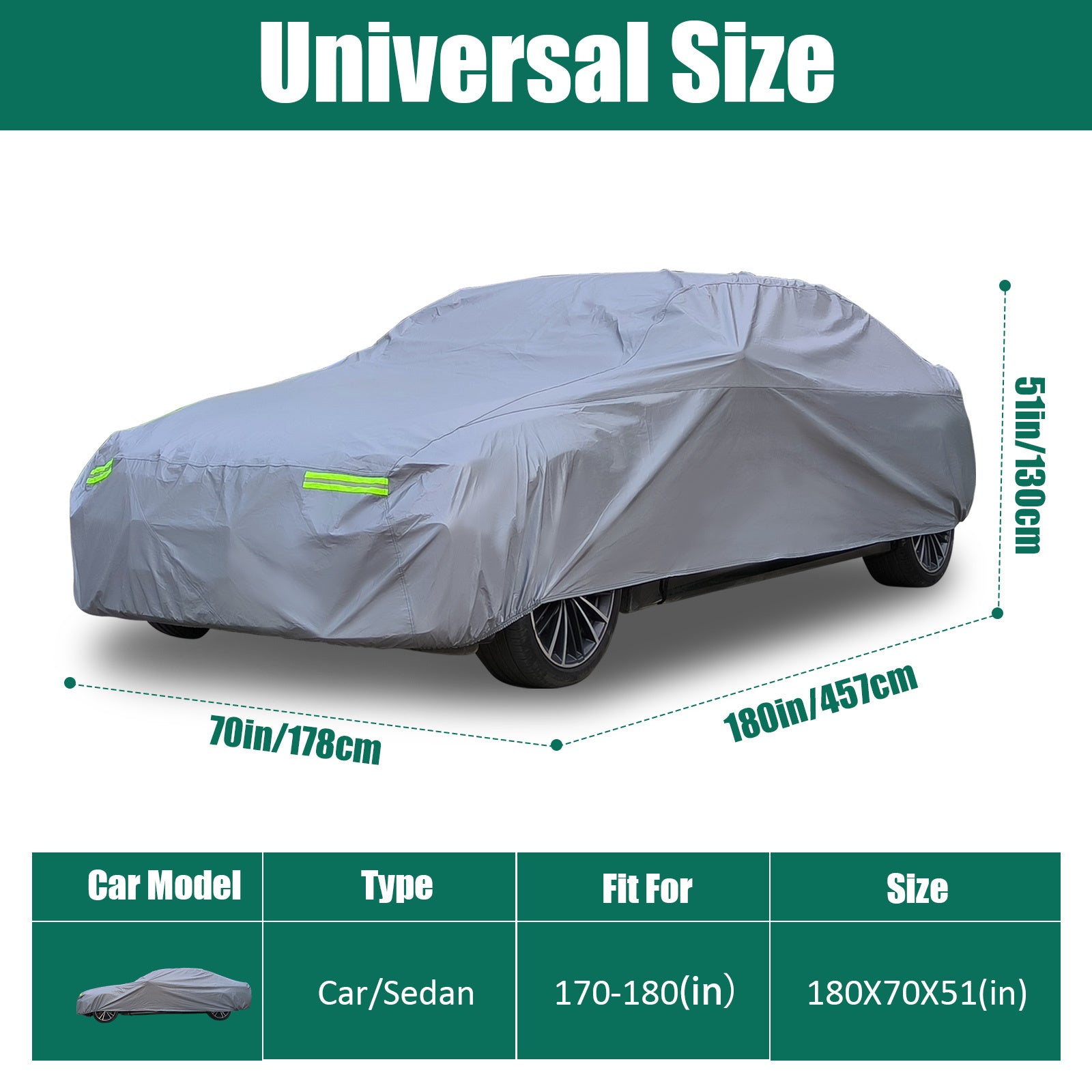 170"-180" Universal Car Cover-Waterproof, Snow and Sun Protection for Sedan - Premium Car Video from Rapidvehicles - Just $42.99! Shop now at Rapidvehicles