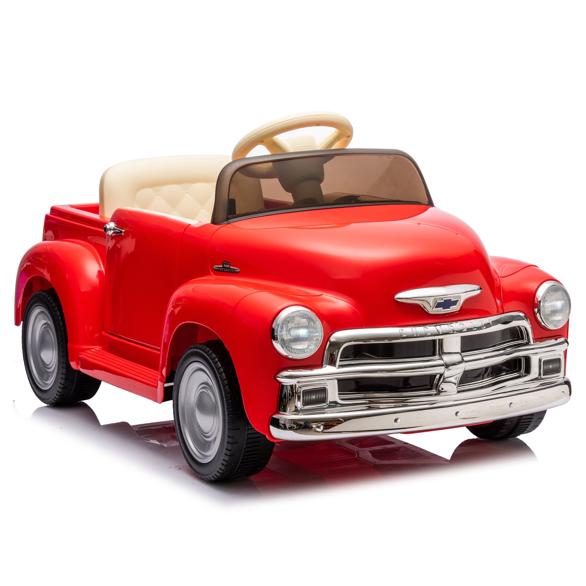 12V Kids Ride On truck car w/parents control, Licensed Chevrolet 3100 pickup,electric car for kid,Vintage modeling,3 speeds,LED Lights,Bluetooth,USB,High-power up to 3.11 MPH,age 3+ - Premium Kids' Bikes from Rapidvehicles - Just $245.34! Shop now at Rapidvehicles