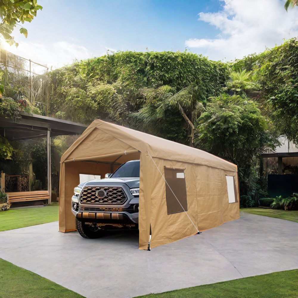 12x20ft heavy duty outdoor portable garage ventilated canopy carports - Premium Carports from Rapidvehicles - Just $308.24! Shop now at Rapidvehicles