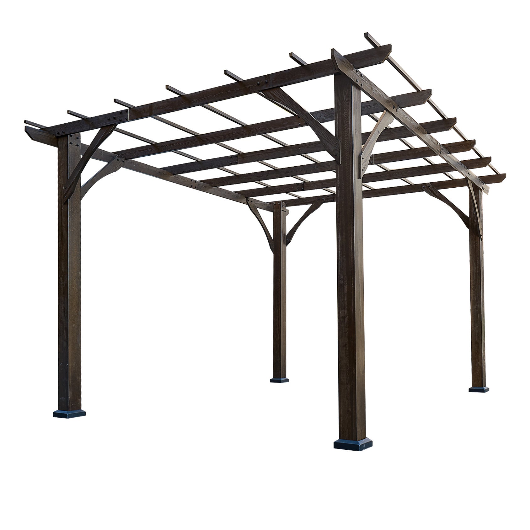 Cedar Wood Pergola, Wind Secure, Strong, Quality Made, Rot Resistant, Concrete Anchors, Spacious for Outdoor Patio, Deck - Premium Carports from Rapidvehicles - Just $788.99! Shop now at Rapidvehicles