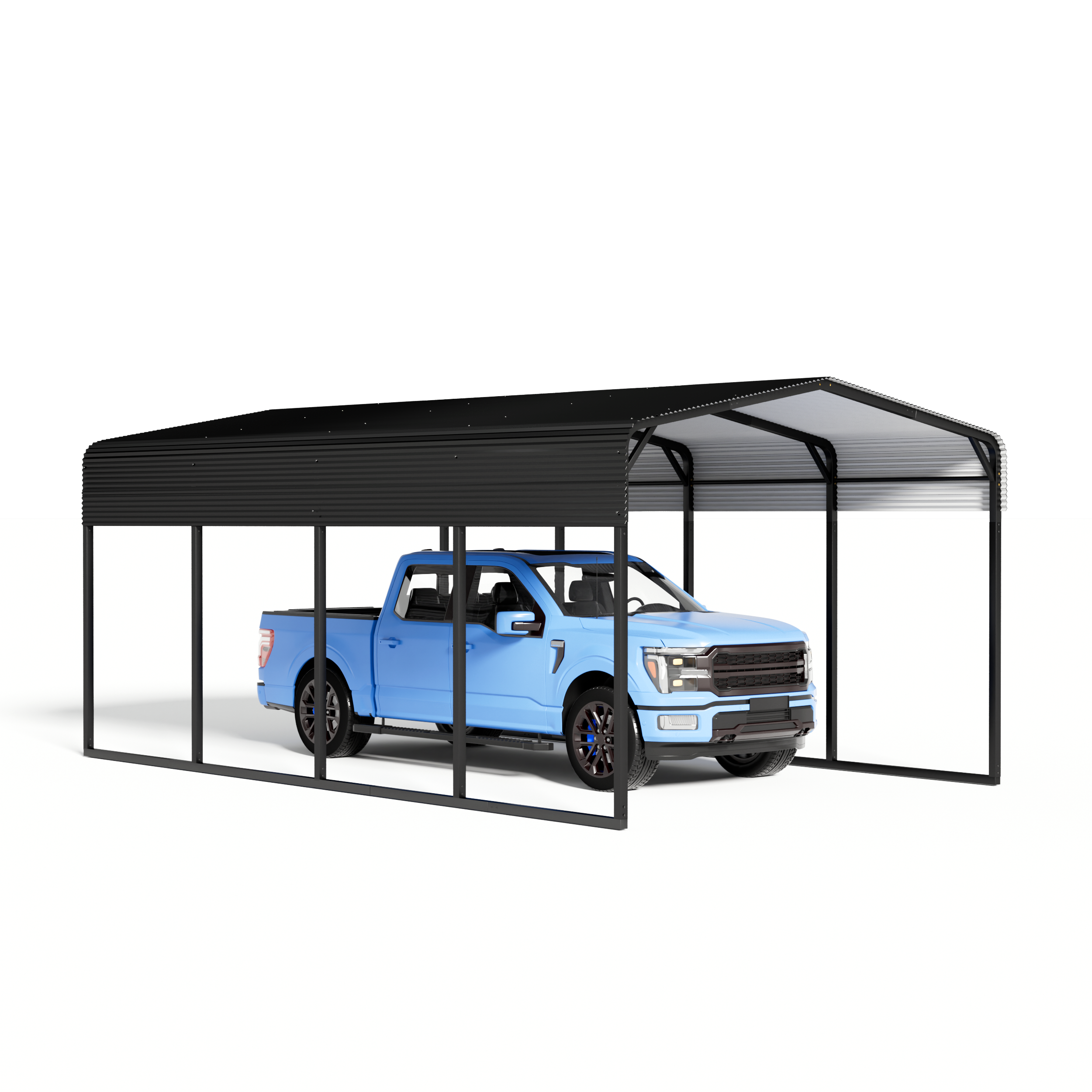 12 x 20 ft Carport Galvanized Steel Roof - 12' x 20' x 8.9' Multi-Use Shelter, Sturdy Metal Carport for Cars, Boats, and Tractors - Premium Carports from Rapidvehicles - Just $1076.99! Shop now at Rapidvehicles