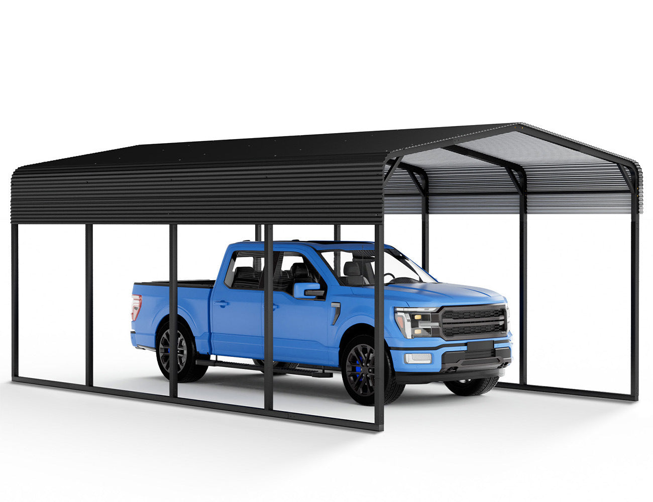 12 x 20 ft Carport Galvanized Steel Roof - 12' x 20' x 8.9' Multi-Use Shelter, Sturdy Metal Carport for Cars, Boats, and Tractors - Premium Carports from Rapidvehicles - Just $1076.99! Shop now at Rapidvehicles