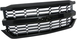 Front Bumper Upper Grille Grill Compatible with Chevrolet Silverado 1500 2016-2018,84602489 (Black) - Premium Accessories from Rapidvehicles - Just $371.99! Shop now at Rapidvehicles