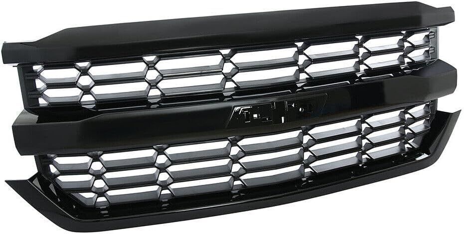 Front Bumper Upper Grille Grill Compatible with Chevrolet Silverado 1500 2016-2018,84602489 (Black) - Premium Accessories from Rapidvehicles - Just $367.14! Shop now at Rapidvehicles