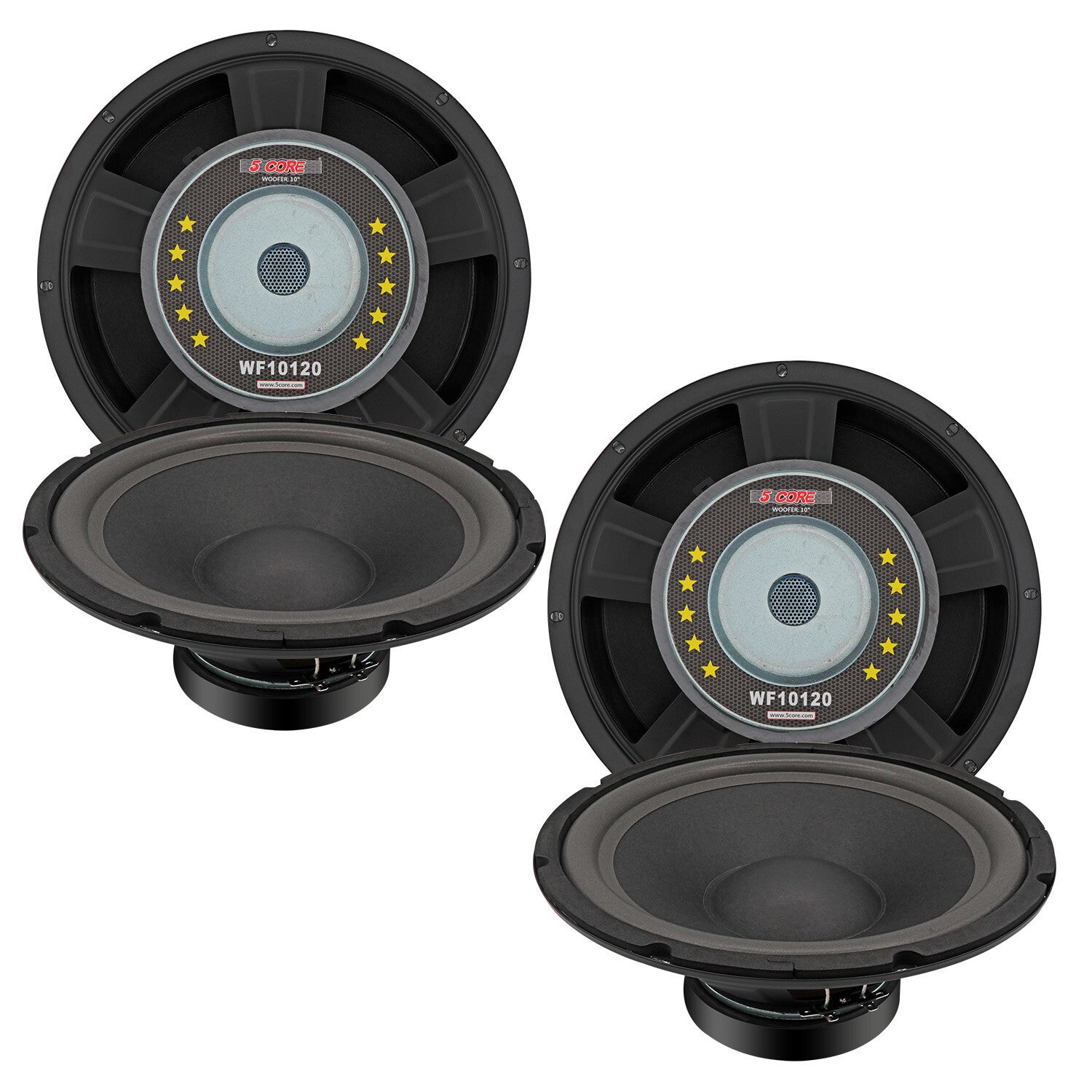 5 Core 10 Inch Subwoofer Speaker 600W Peak 4 Ohm Replacement Car Audio Bass Sub Woofer with 30 Oz Magnet- WF 10120 4OHM - Premium Car Subwoofers & Enclosures from 5 Core - Just $39.61! Shop now at Rapidvehicles