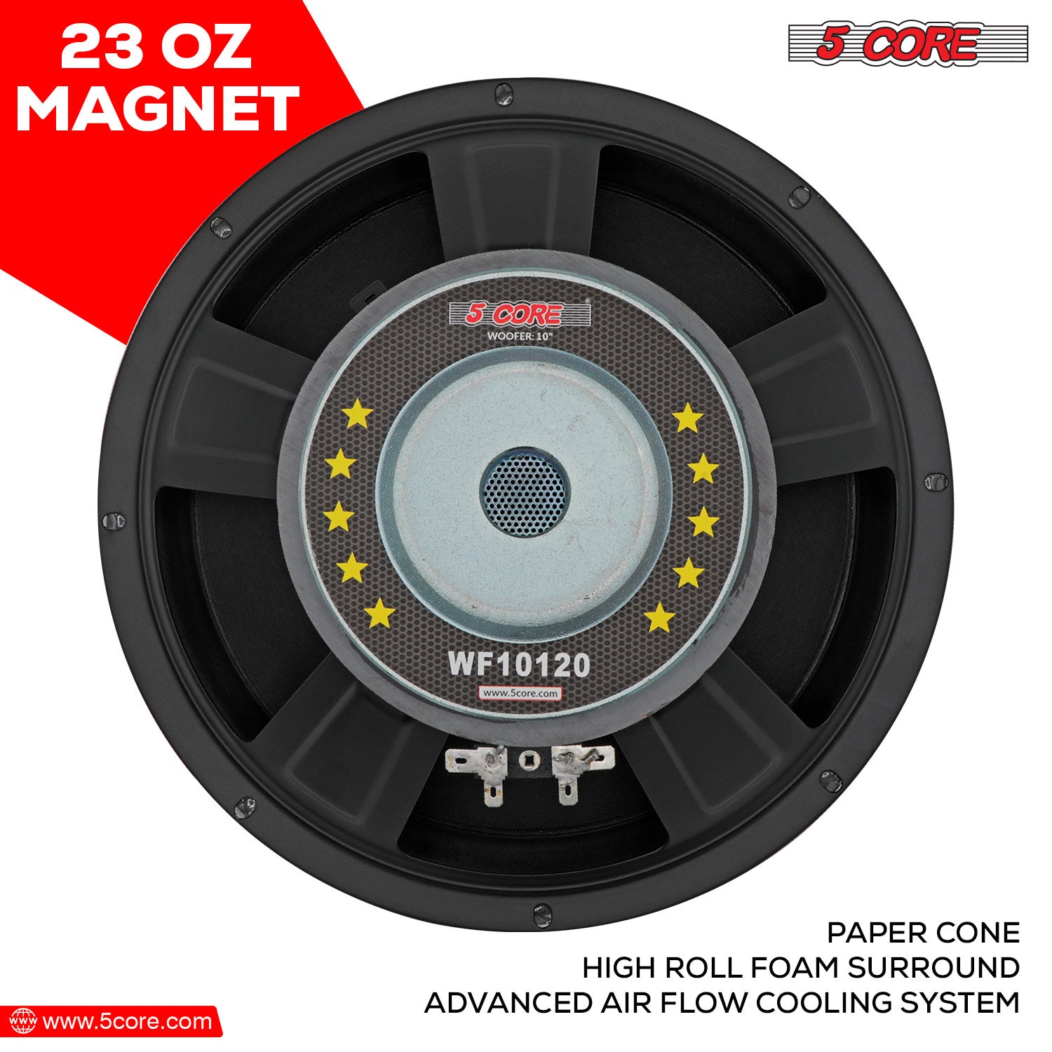 5 Core 10 Inch Subwoofer Speaker 600W Peak 4 Ohm Replacement Car Audio Bass Sub Woofer with 30 Oz Magnet - WF 10120 4OHM - Premium Car Subwoofers & Enclosures from 5 Core - Just $67.21! Shop now at Rapidvehicles