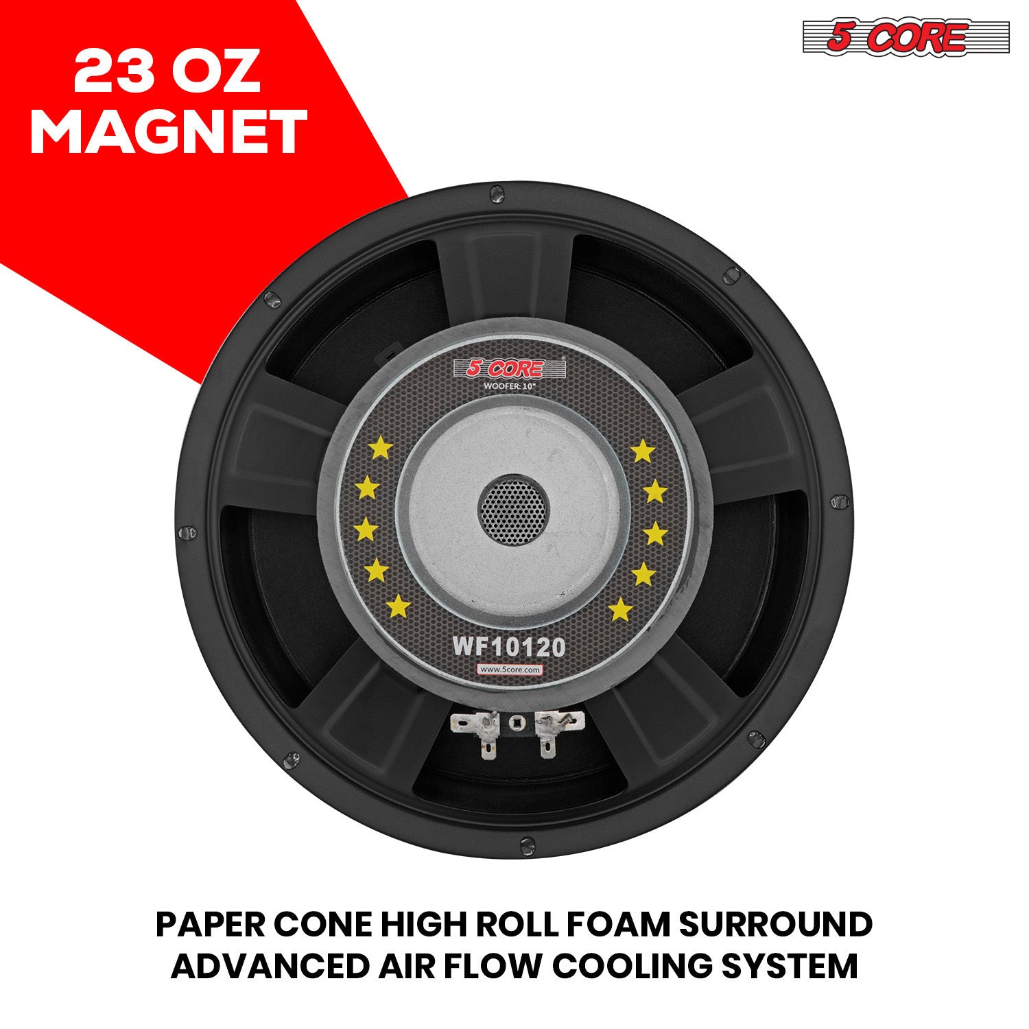 5 Core 10 Inch Subwoofer Speaker 600W Peak 4 Ohm Replacement Car Audio Bass Sub Woofer with 30 Oz Magnet - WF 10120 4OHM - Premium Car Subwoofers & Enclosures from 5 Core - Just $67.21! Shop now at Rapidvehicles