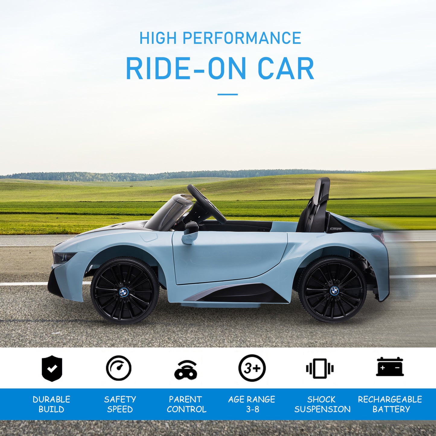 Licensed BMW I8 Coupe Electric Kids Ride-On Car 6V Battery - Premium Kids' Bikes from Rapidvehicles - Just $279.88! Shop now at Rapidvehicles