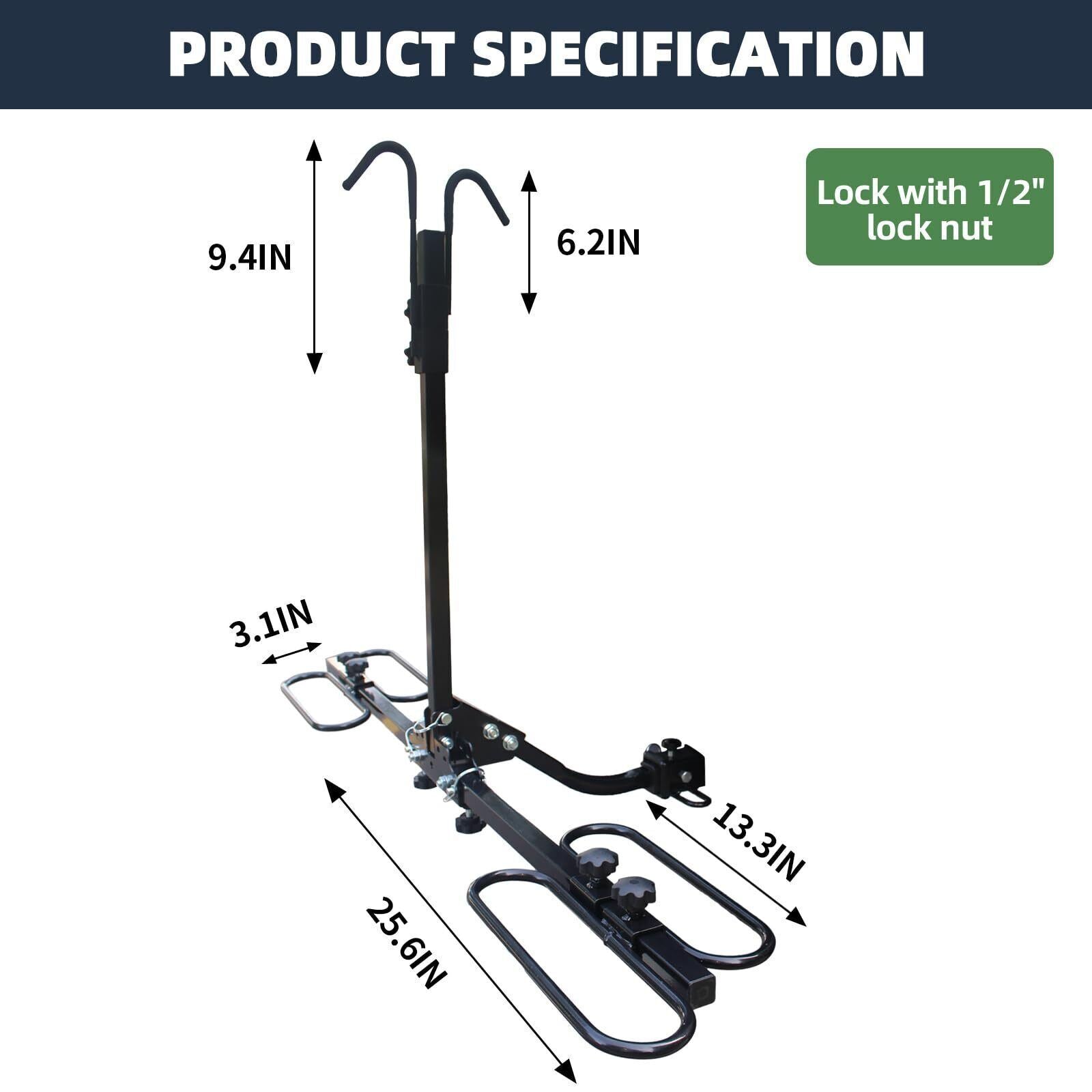 Hitch Mount Bike Rack, Heavy Weight Capacity Car Bike Rack 2'' - Premium Bike Racks from Rapidvehicles - Just $157.99! Shop now at Rapidvehicles