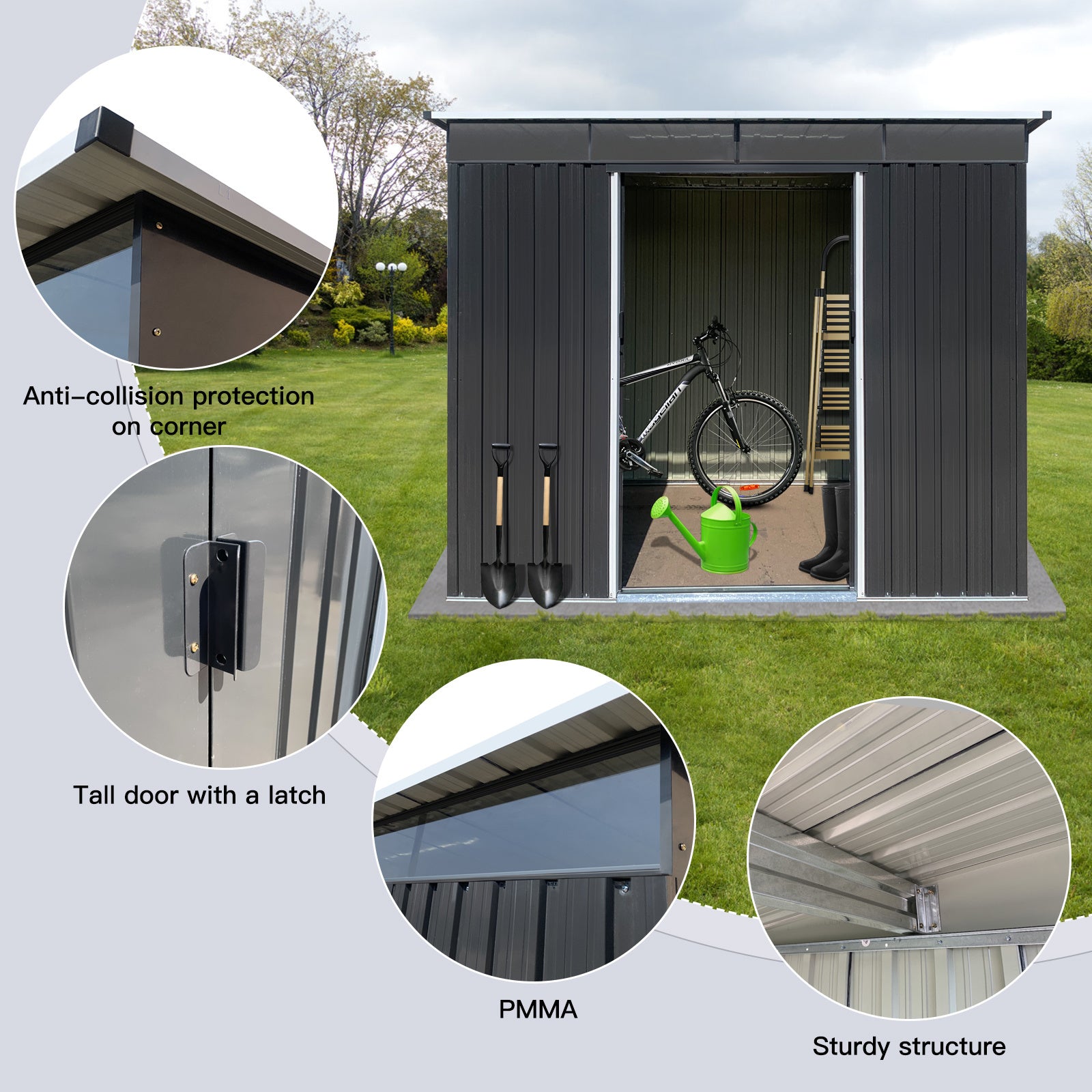 Metal garden sheds 6ftx8ft outdoor storage sheds Acrylic Total - Premium Carports from Rapidvehicles - Just $373.08! Shop now at Rapidvehicles