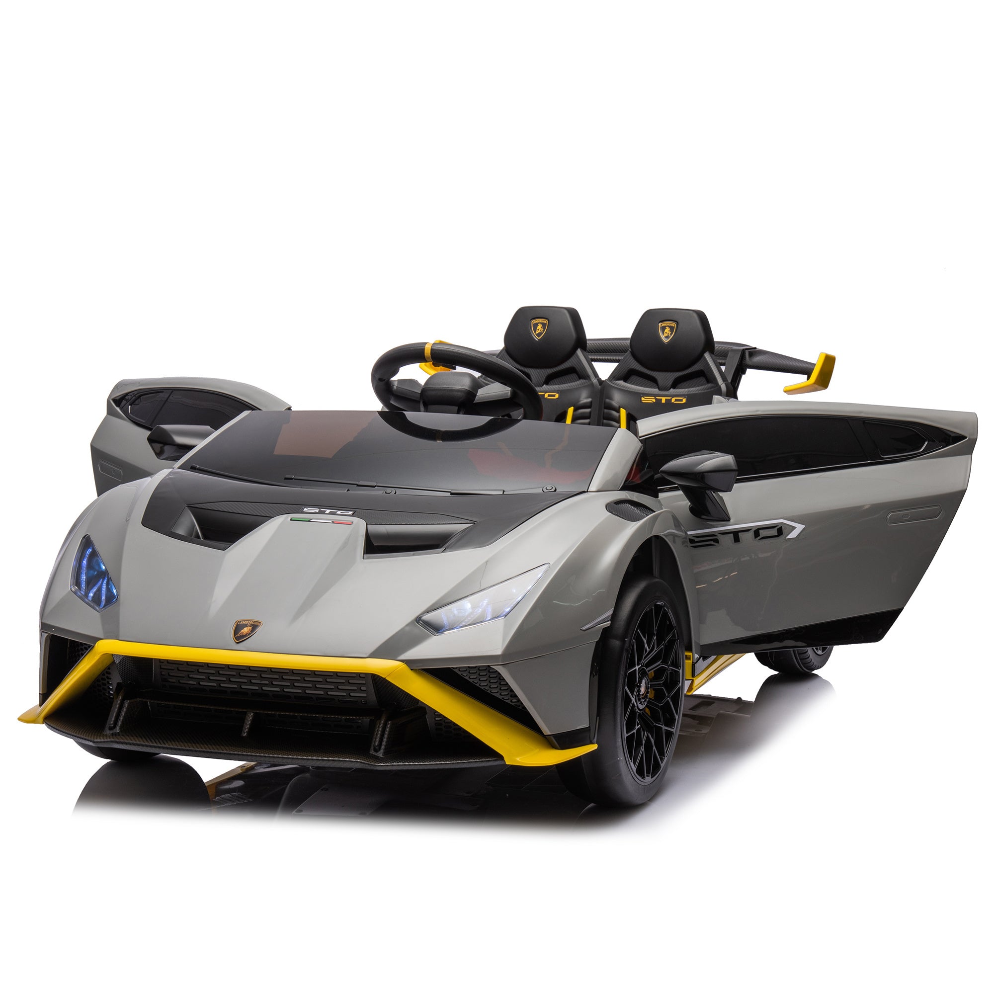 Lamborghini Huracan Sto 24V Kids Electric Ride-On Drift Car: Speeds 1.86-5.59 MPH, Ages 3-8, Foam Front Wheels, 360 Spin, LED Lights, Dynamic Music, Early Learning, USB Port, Drift Feature - Premium Kids' Bikes from Rapidvehicles - Just $299.10! Shop now at Rapidvehicles