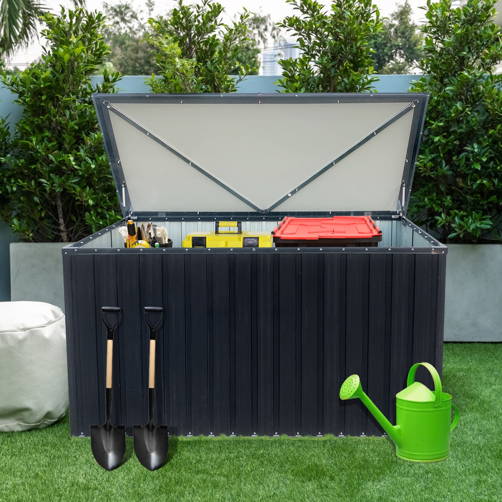 Out Door Metal Storage Box Store Medium - Premium Carports from Rapidvehicles - Just $264.92! Shop now at Rapidvehicles