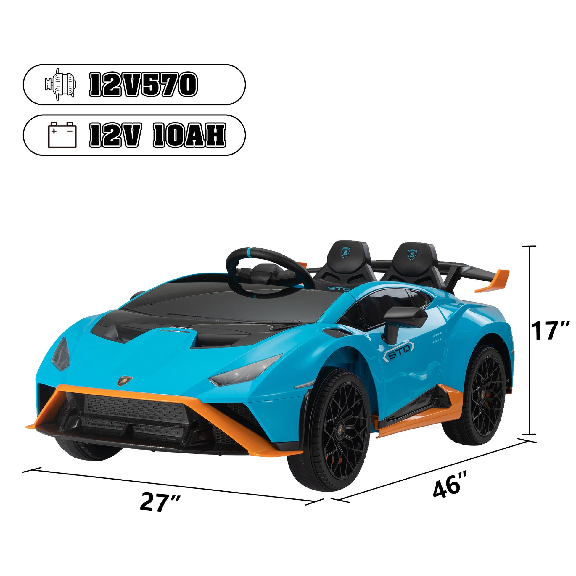 12V Battery Powered Ride On Car for Kids, Licensed Lamborghini, - Premium Kids' Bikes from Rapidvehicles - Just $343.15! Shop now at Rapidvehicles