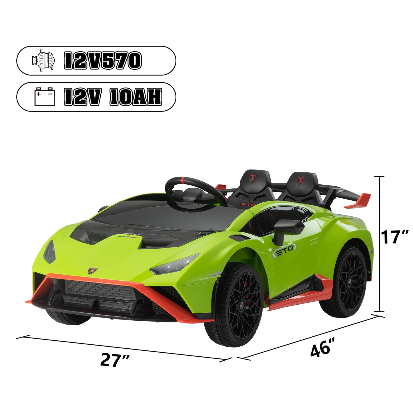 12V Battery Powered Ride On Car for Kids, Licensed Lamborghini, - Premium Kids' Bikes from Rapidvehicles - Just $362.32! Shop now at Rapidvehicles