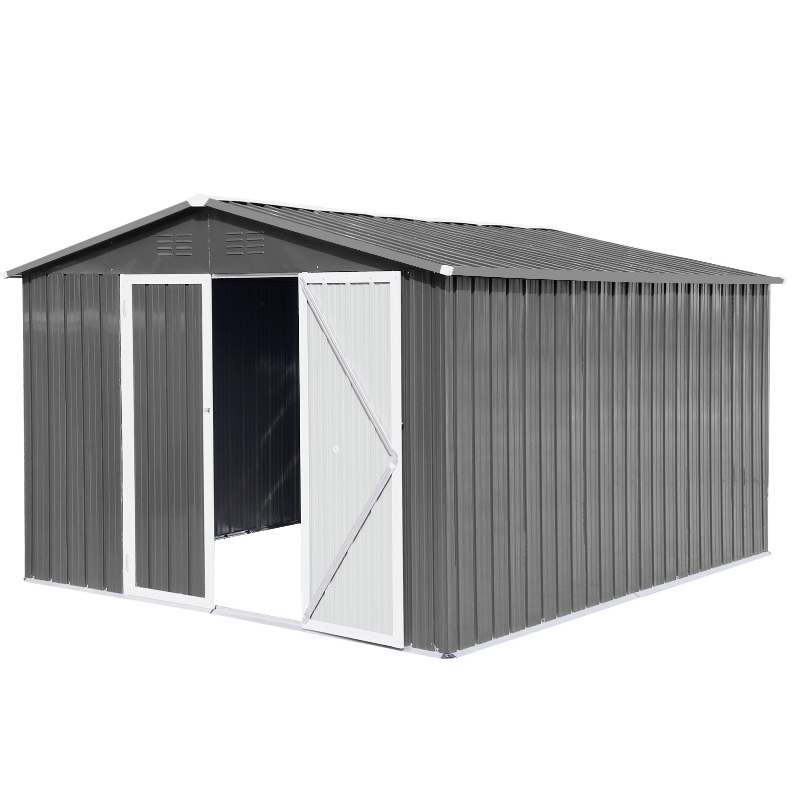 Metal garden sheds 10ftx12ft outdoor storage sheds Grey - Premium Carports from Rapidvehicles - Just $617.99! Shop now at Rapidvehicles