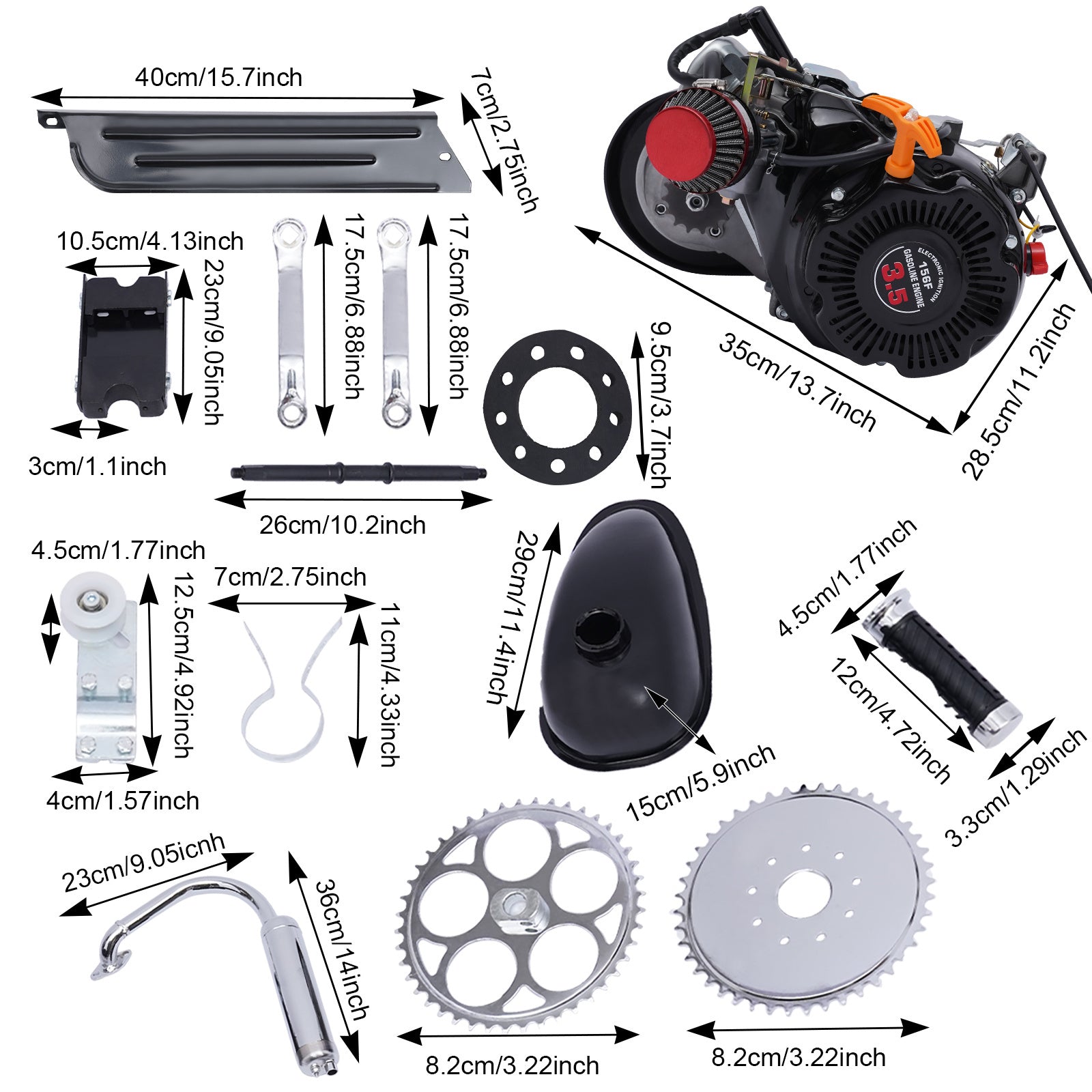 100CC Motorized Bicycle Kit Bike Engine Kit Single Cylinder 4-Stroke Gas Petrol Motorized Bike Engine Scooter - Premium Carports from Rapidvehicles - Just $382.99! Shop now at Rapidvehicles