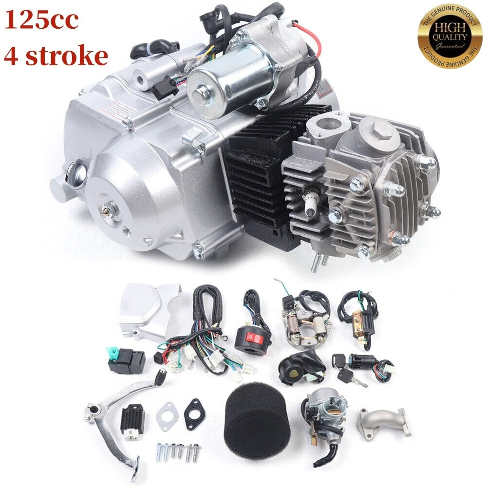 125cc 4 stroke ATV Engine Motor Kit w/ Reverse Electric Start Semi Auto Go kart Quad+ Reverse - Premium Carports from Rapidvehicles - Just $239.99! Shop now at Rapidvehicles