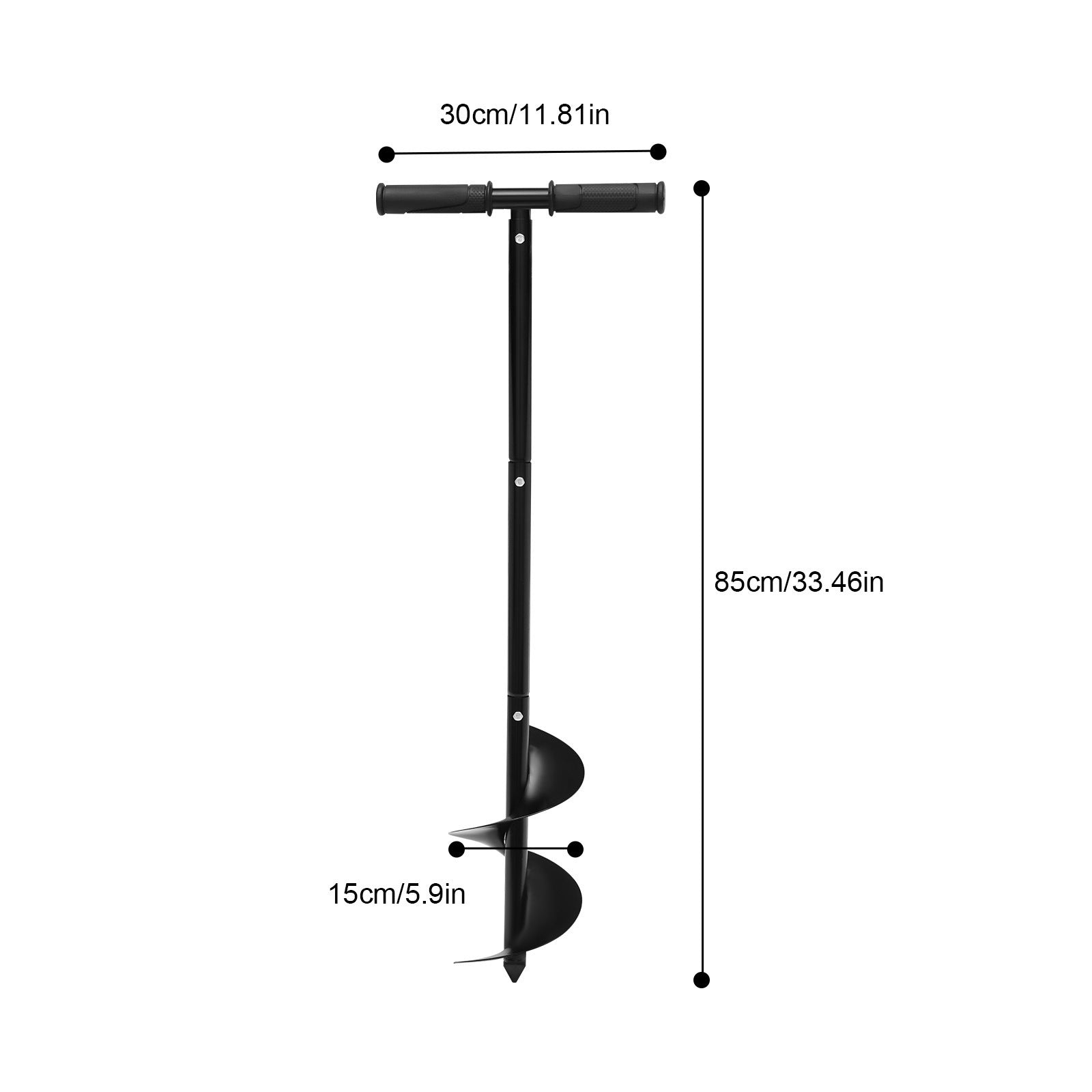 Manual Garden Hole Digging Drill Bit Hand Drill Auger Post Hole Digger for Planting Earth Fence Post Soil Holes-6"x 33.46" - Premium Carports from Rapidvehicles - Just $41.99! Shop now at Rapidvehicles