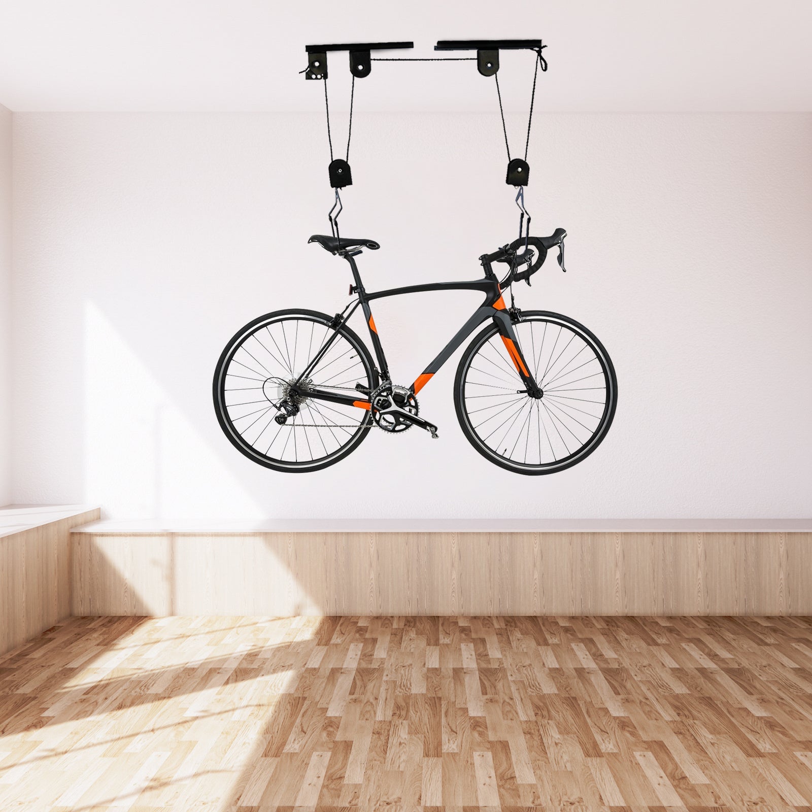 Bicycle Lift Hoist Bike Ceiling Pulley Rack Garage Storage Hooks Hanger New Pulley Rack Garage Hooks Hanger - Premium Carports from Rapidvehicles - Just $41.99! Shop now at Rapidvehicles