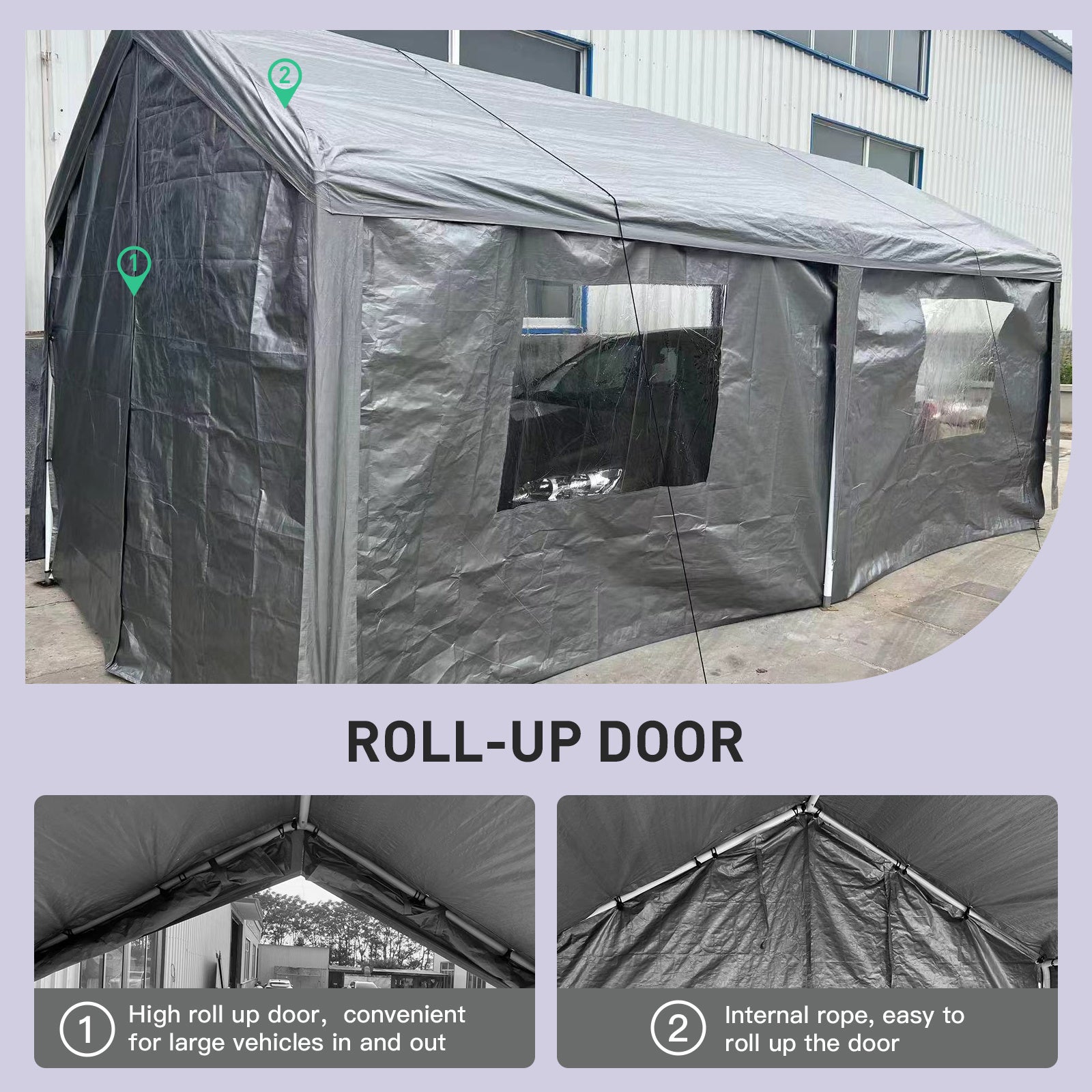 Carport, 10?20 Heavy Duty Portable Carport Garage Tent for Outdoor Storage Shelter grey - Premium Carports from Rapidvehicles - Just $290.63! Shop now at Rapidvehicles