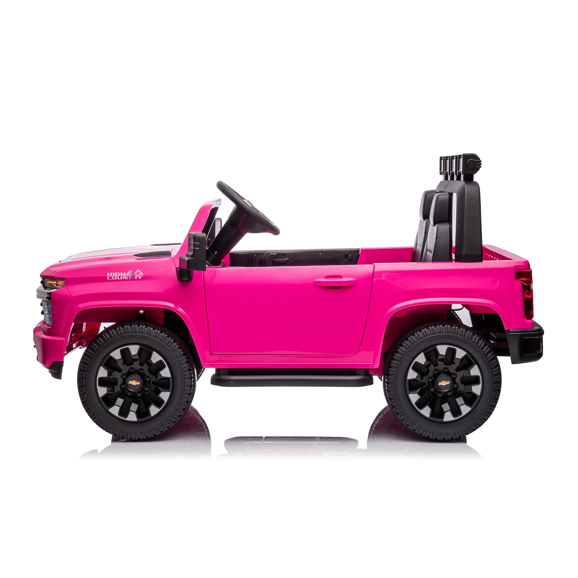 Pink, 24V 2 Seater Ride On Truck Car, Licensed Chevrolet Silverado HD Electric Car for Kids, 4WDmotors, with2.4G Remote Control, Metal Suspension, Soft Start, FM/Bluetooth/Music, LED Light,Toys Gifts - Premium Kids' Bikes from Rapidvehicles - Just $361.38! Shop now at Rapidvehicles