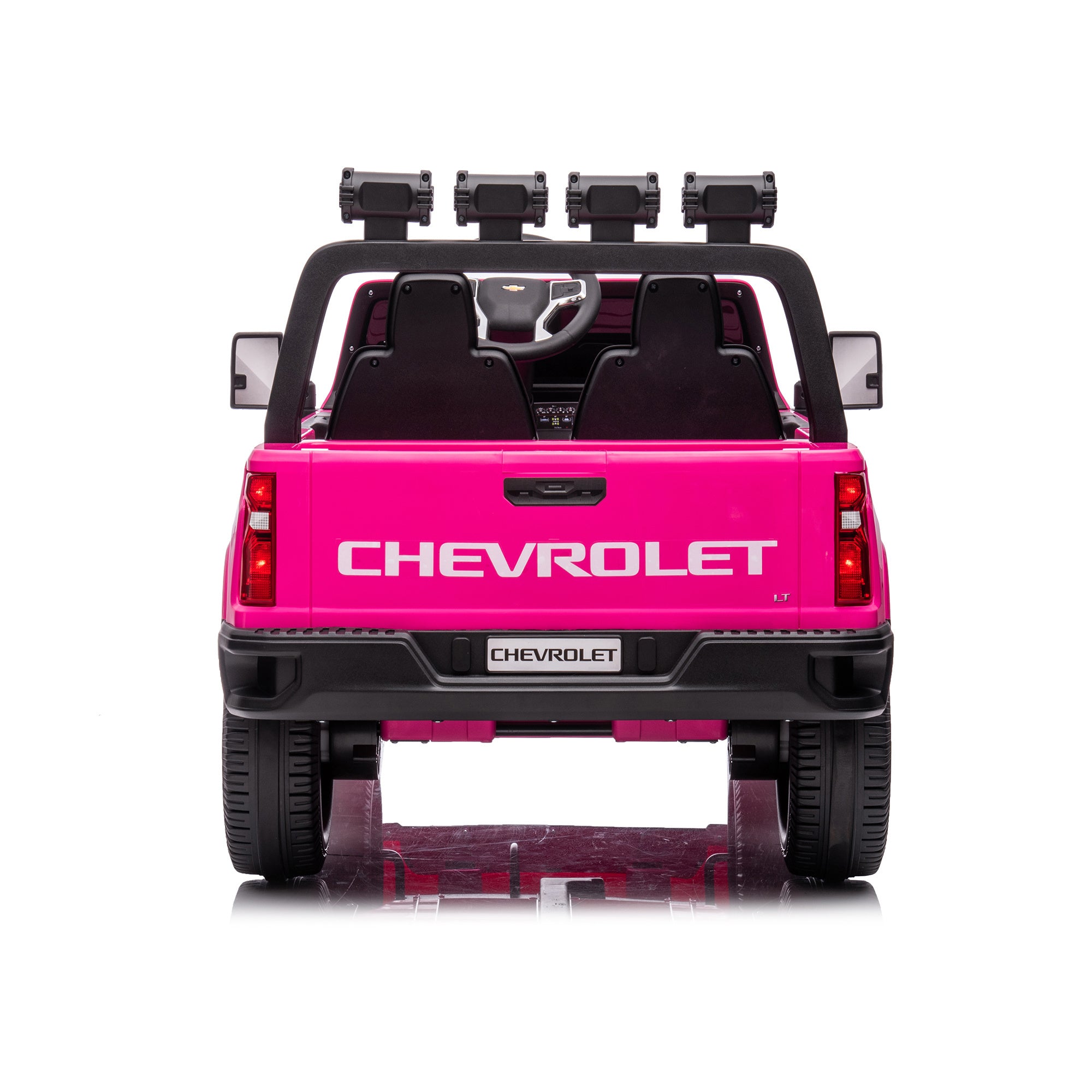 Pink, 24V 2 Seater Ride On Truck Car, Licensed Chevrolet Silverado HD Electric Car for Kids, 4WDmotors, with2.4G Remote Control, Metal Suspension, Soft Start, FM/Bluetooth/Music, LED Light,Toys Gifts - Premium Kids' Bikes from Rapidvehicles - Just $361.38! Shop now at Rapidvehicles