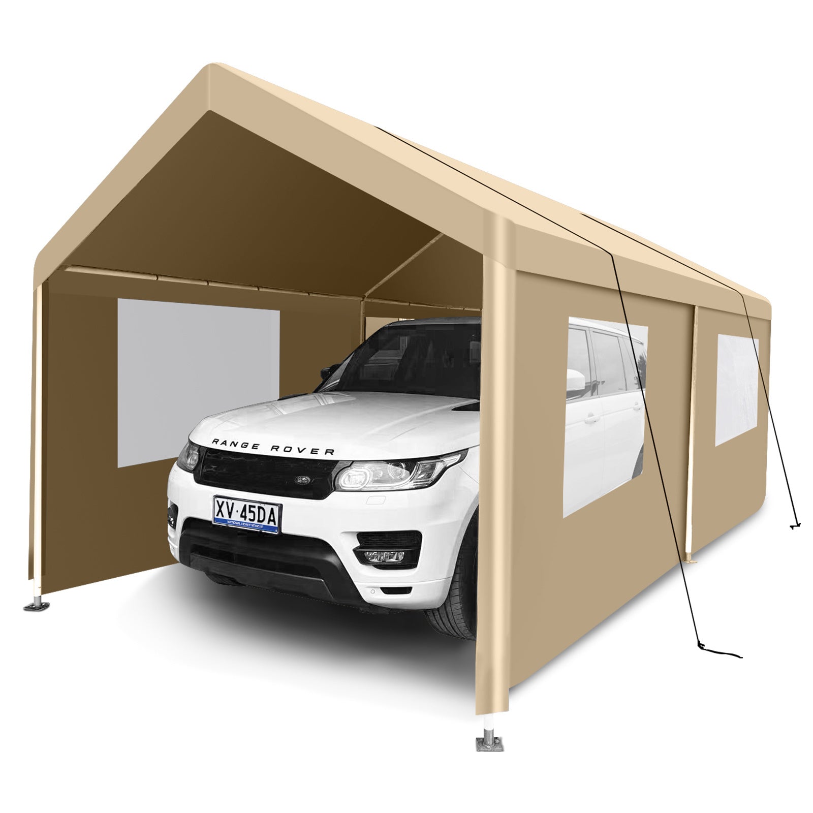 Carport, 10?20 Heavy Duty Portable Carport Garage Tent for Outdoor Storage Shelter khaki - Premium Carports from Rapidvehicles - Just $295.99! Shop now at Rapidvehicles