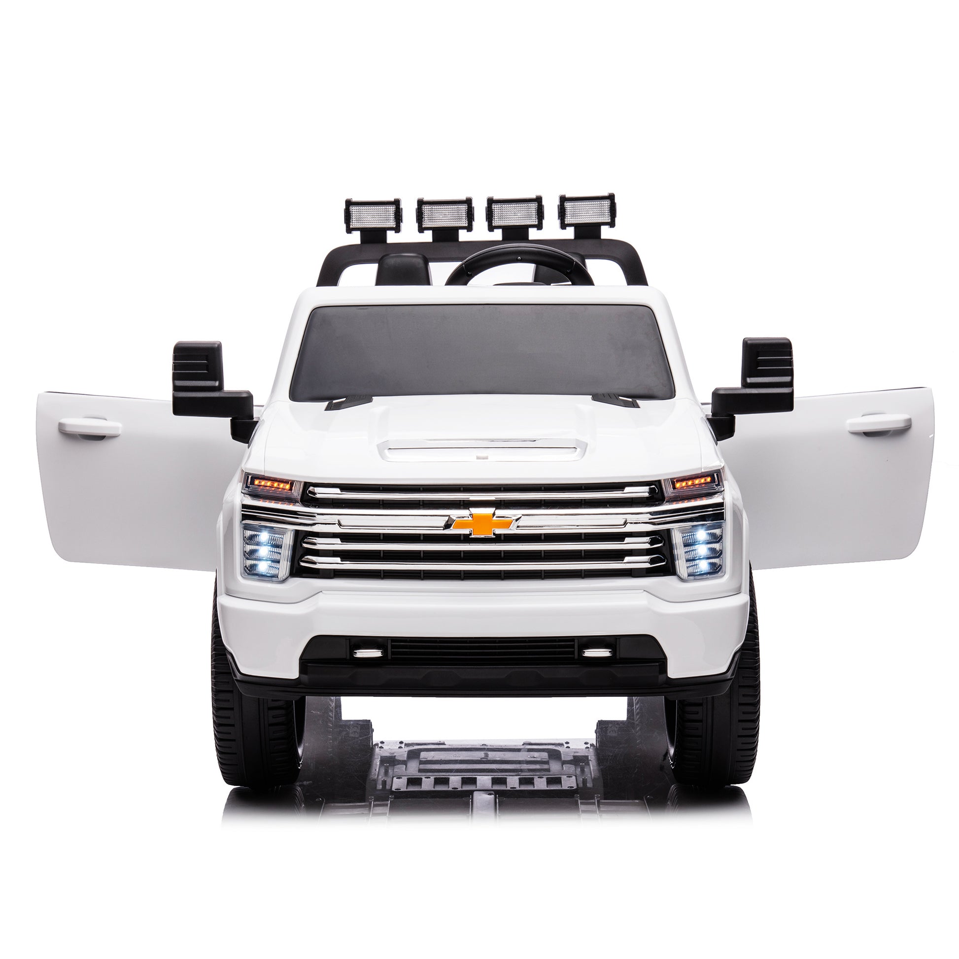 White, 24V 2 Seater Ride On Truck Car, Licensed Chevrolet - Premium Kids' Bikes from Rapidvehicles - Just $363.23! Shop now at Rapidvehicles