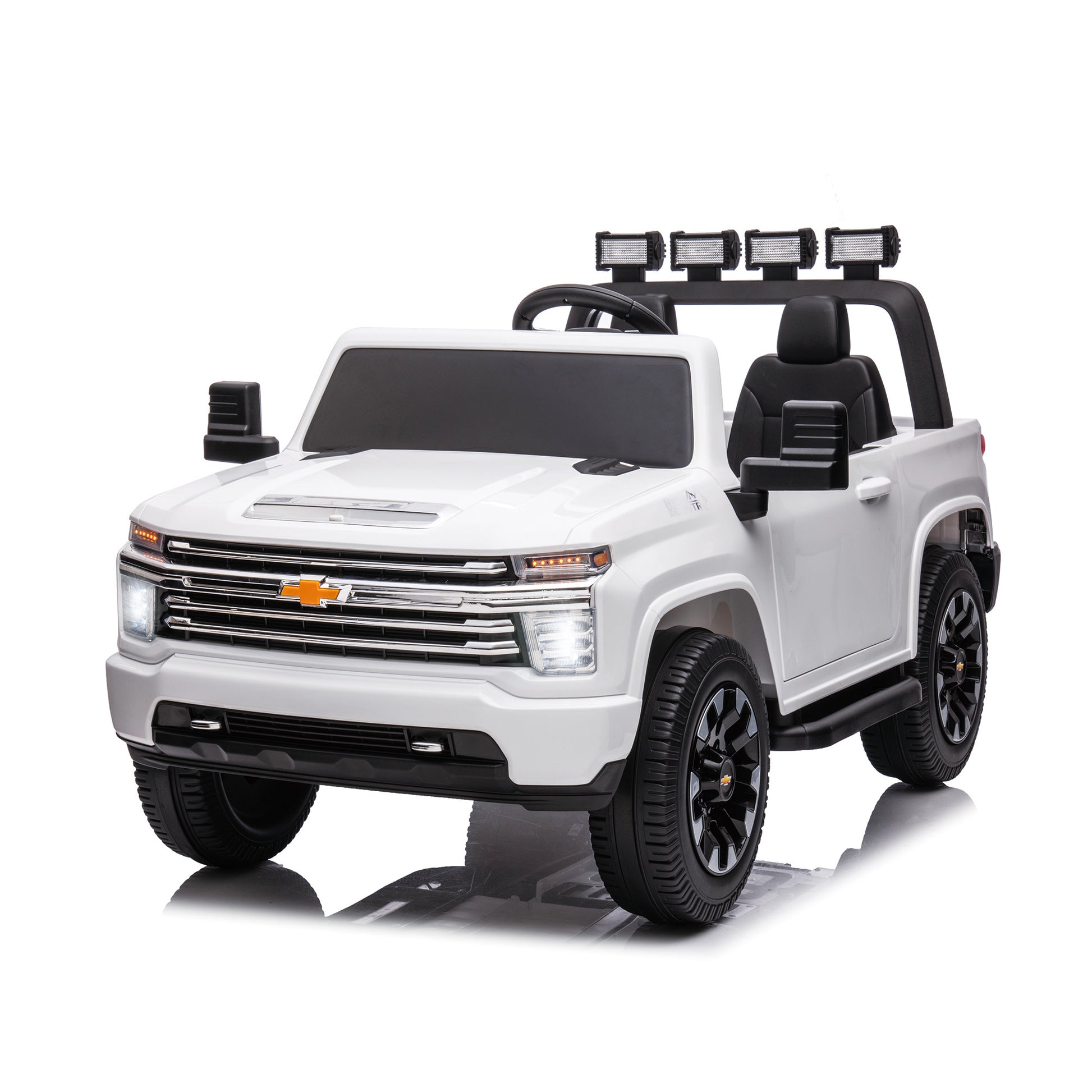 White, 24V 2 Seater Ride On Truck Car, Licensed Chevrolet - Premium Kids' Bikes from Rapidvehicles - Just $363.23! Shop now at Rapidvehicles