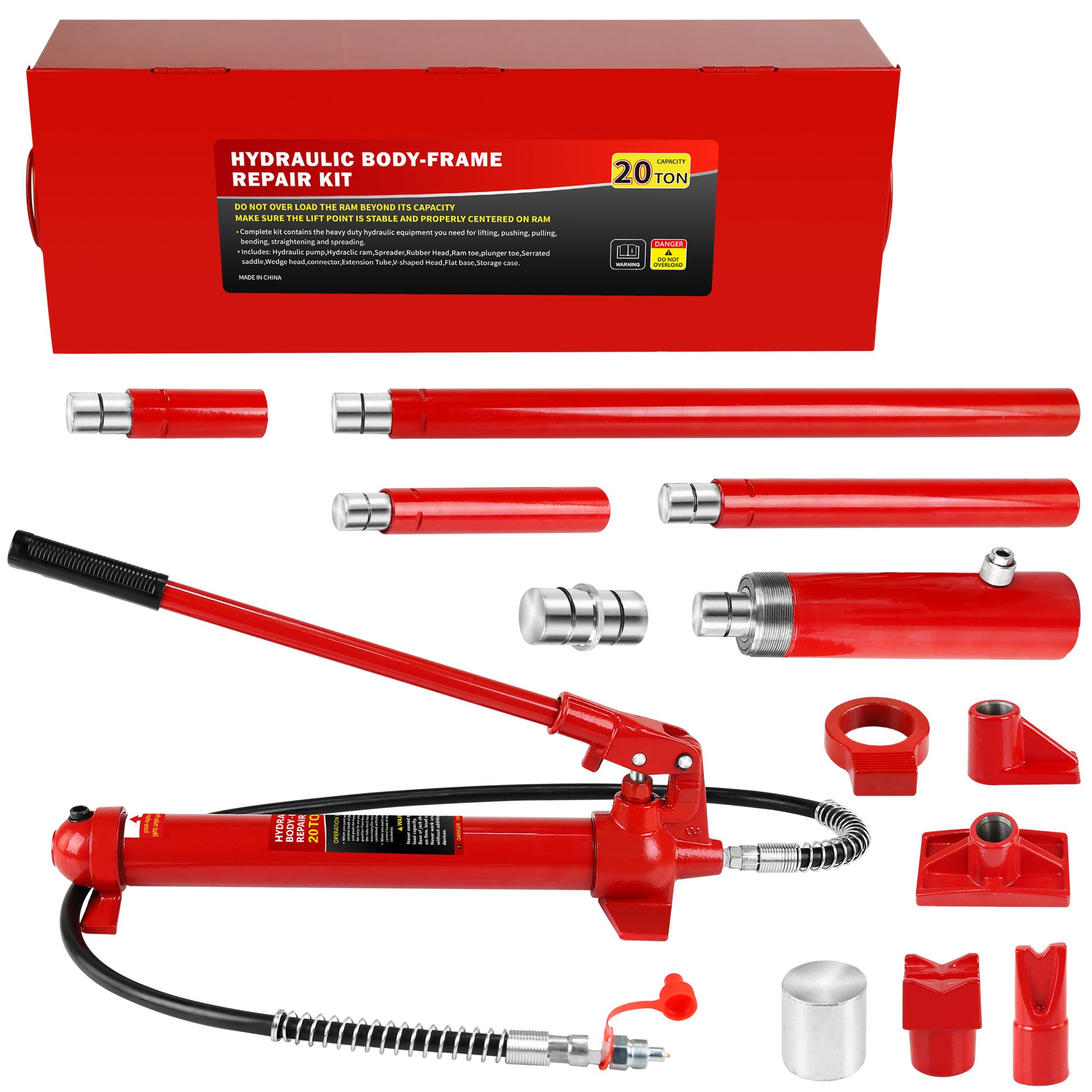 20 Ton Porta Power Kit, Portable Hydraulic Jack with1.43 m Oil - Premium Accessories from Rapidvehicles - Just $359.21! Shop now at Rapidvehicles